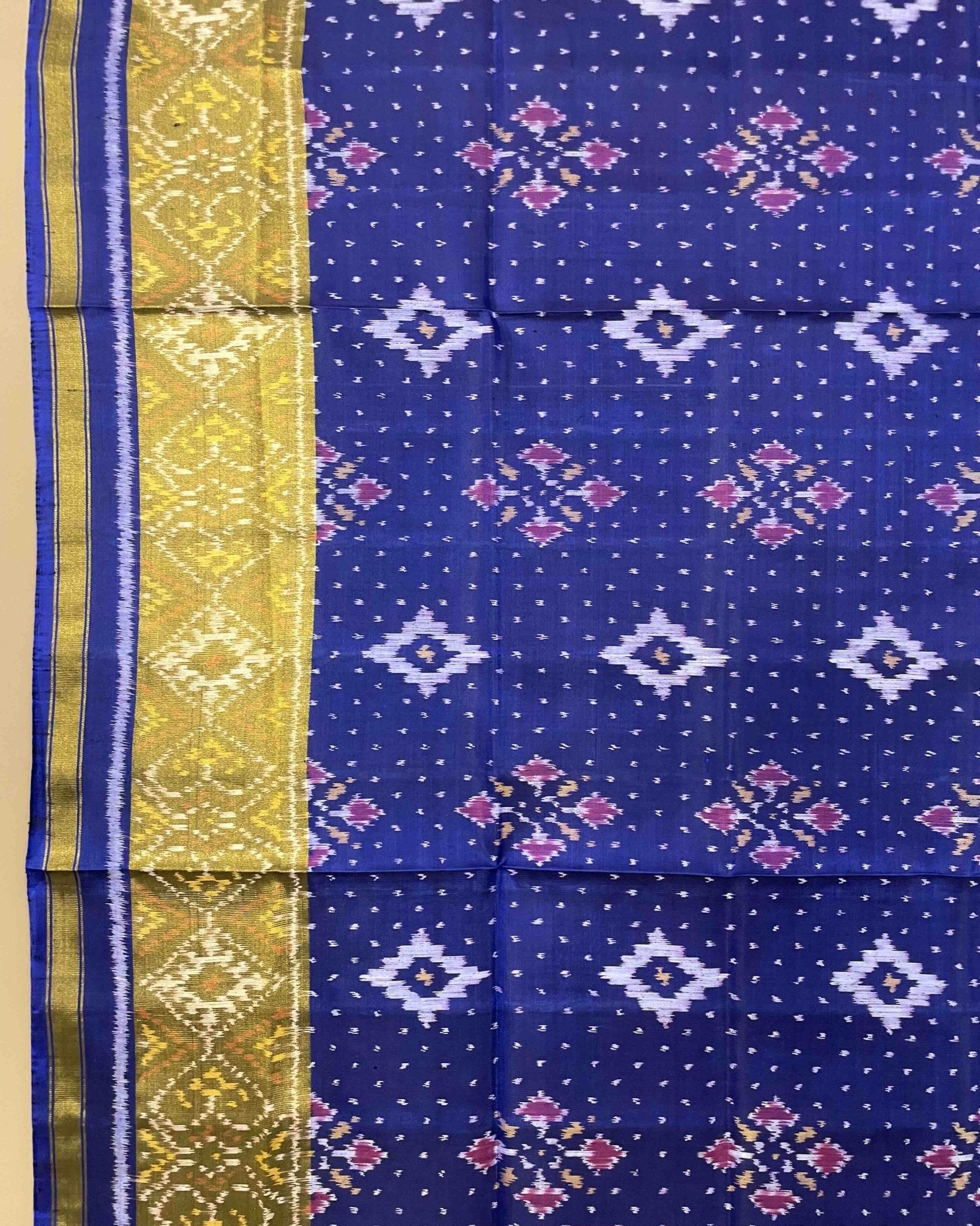 Blue Booty Panchanda Designer Patola Dupatta - SindhoiPatolaArt