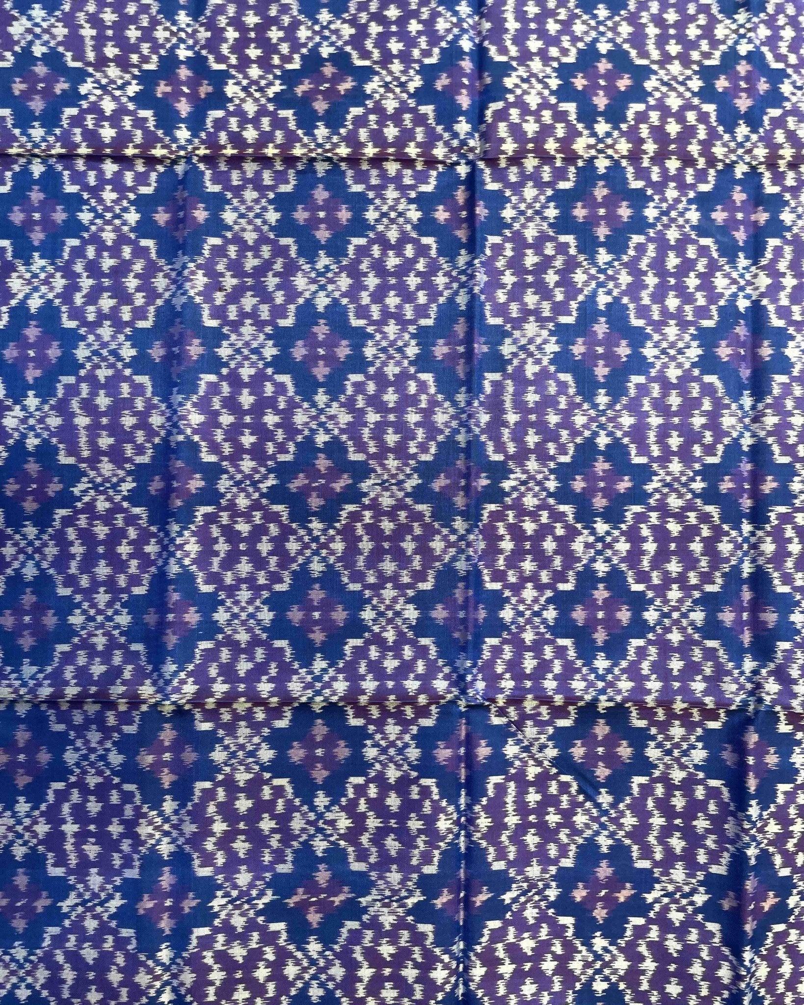 Blue Buttonful Design Patola Dupatta - SindhoiPatolaArt