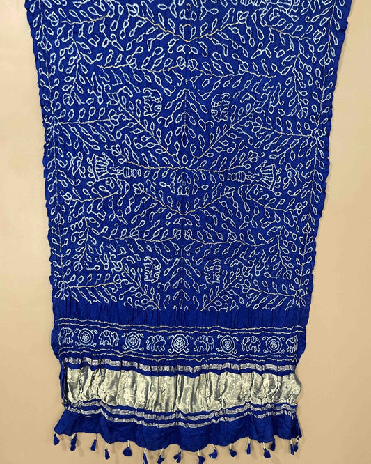 Blue Gaji Bandhani Dupatta - SindhoiPatolaArt
