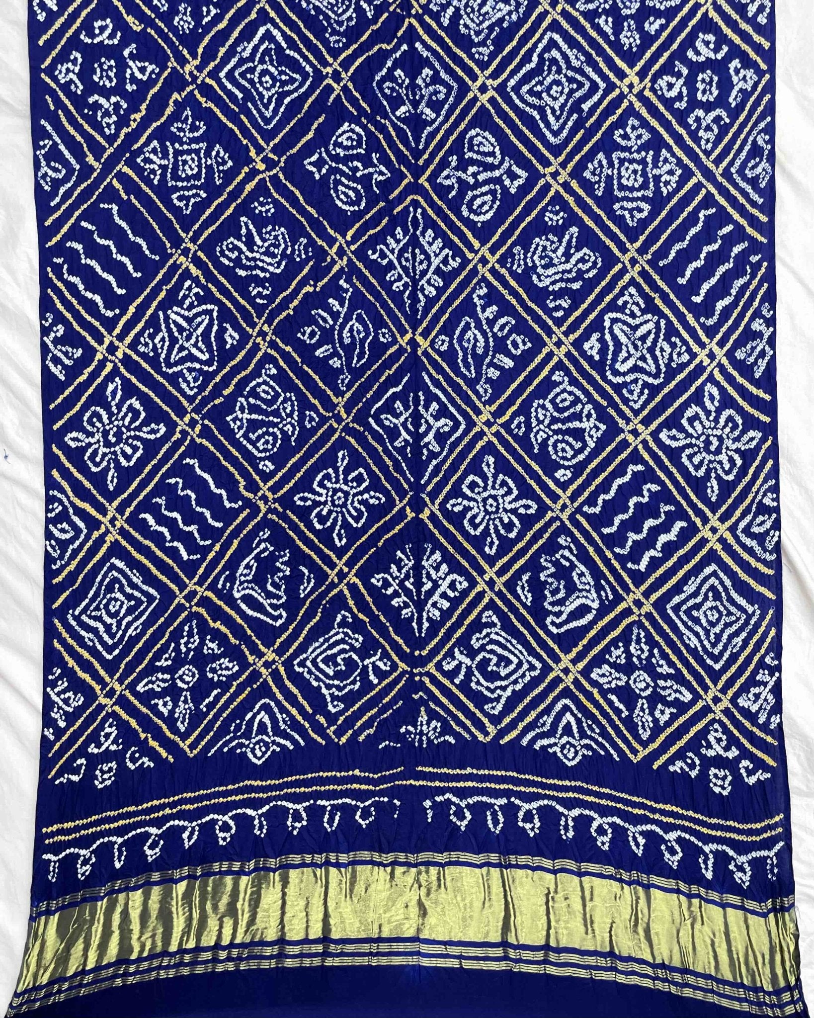 Blue Gajji Bandhani Dupatta - SindhoiPatolaArt