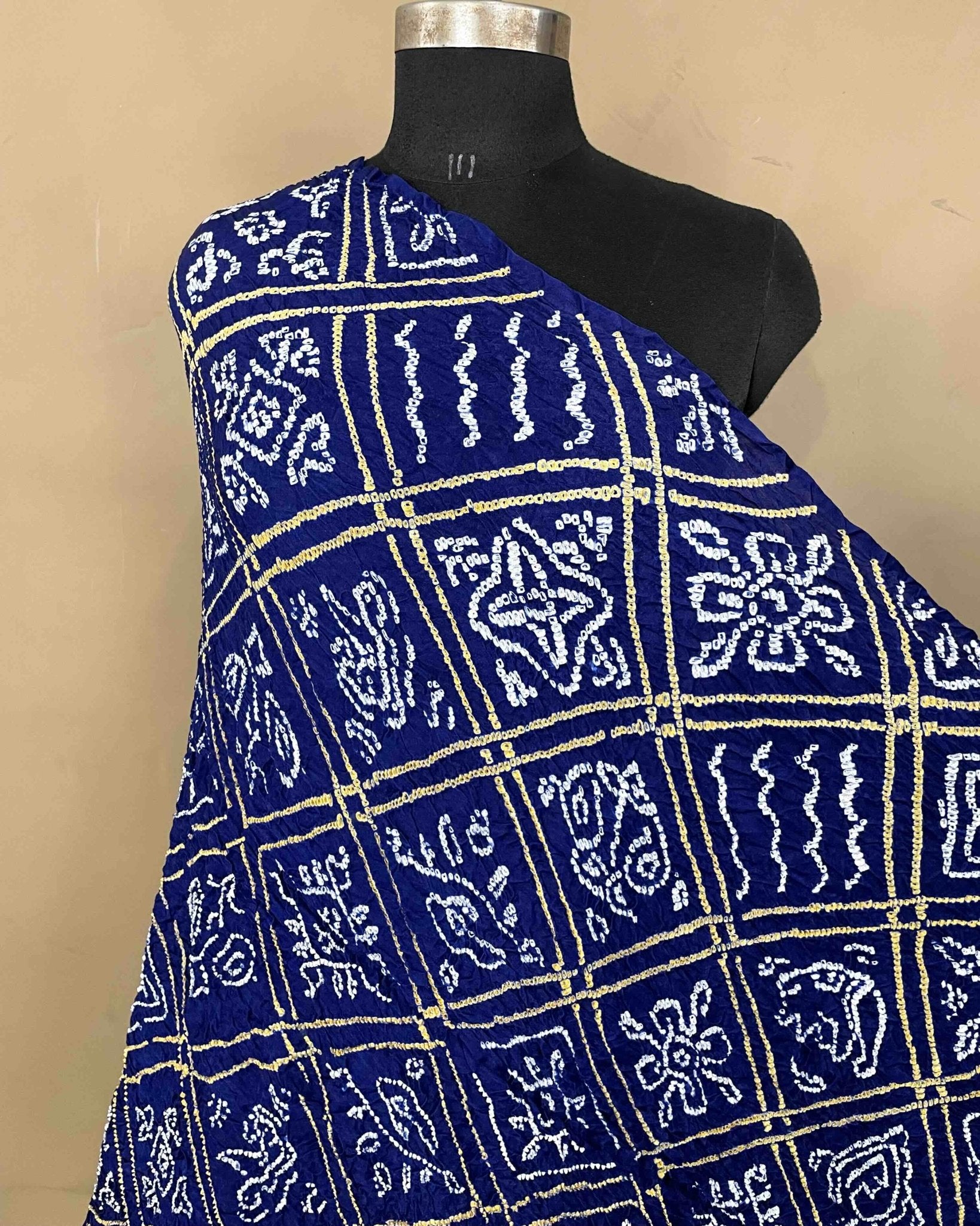Blue Gajji Bandhani Dupatta - SindhoiPatolaArt