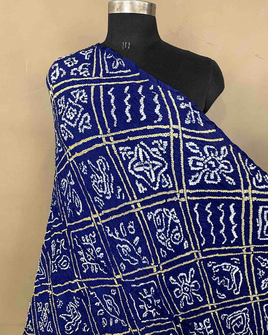 Blue Gajji Bandhani Dupatta - SindhoiPatolaArt