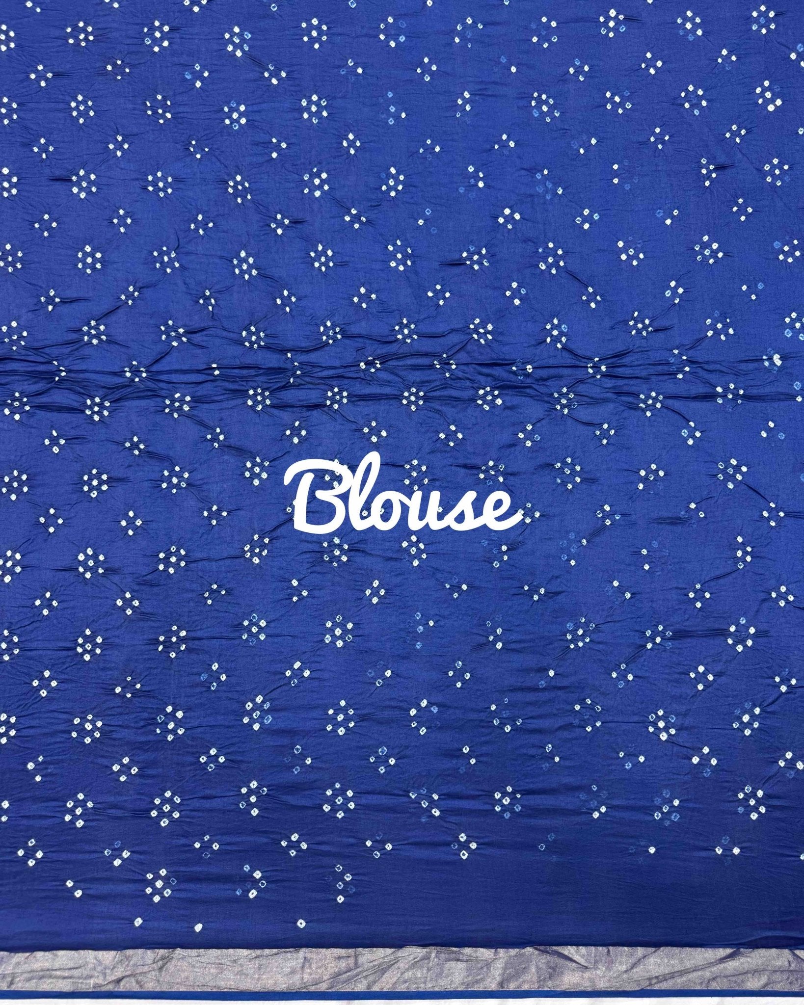 Blue & Green Flower Cotton Silk Pichhwai Bandhani Saree - SindhoiPatolaArt