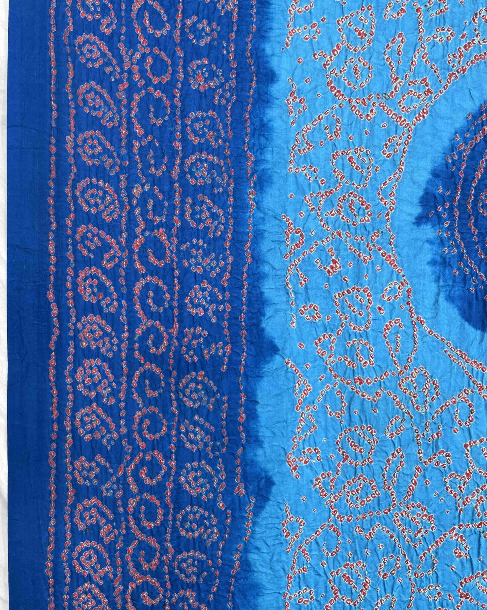 Blue & Light Blue Gajji Bandhani Dupatta - SindhoiPatolaArt