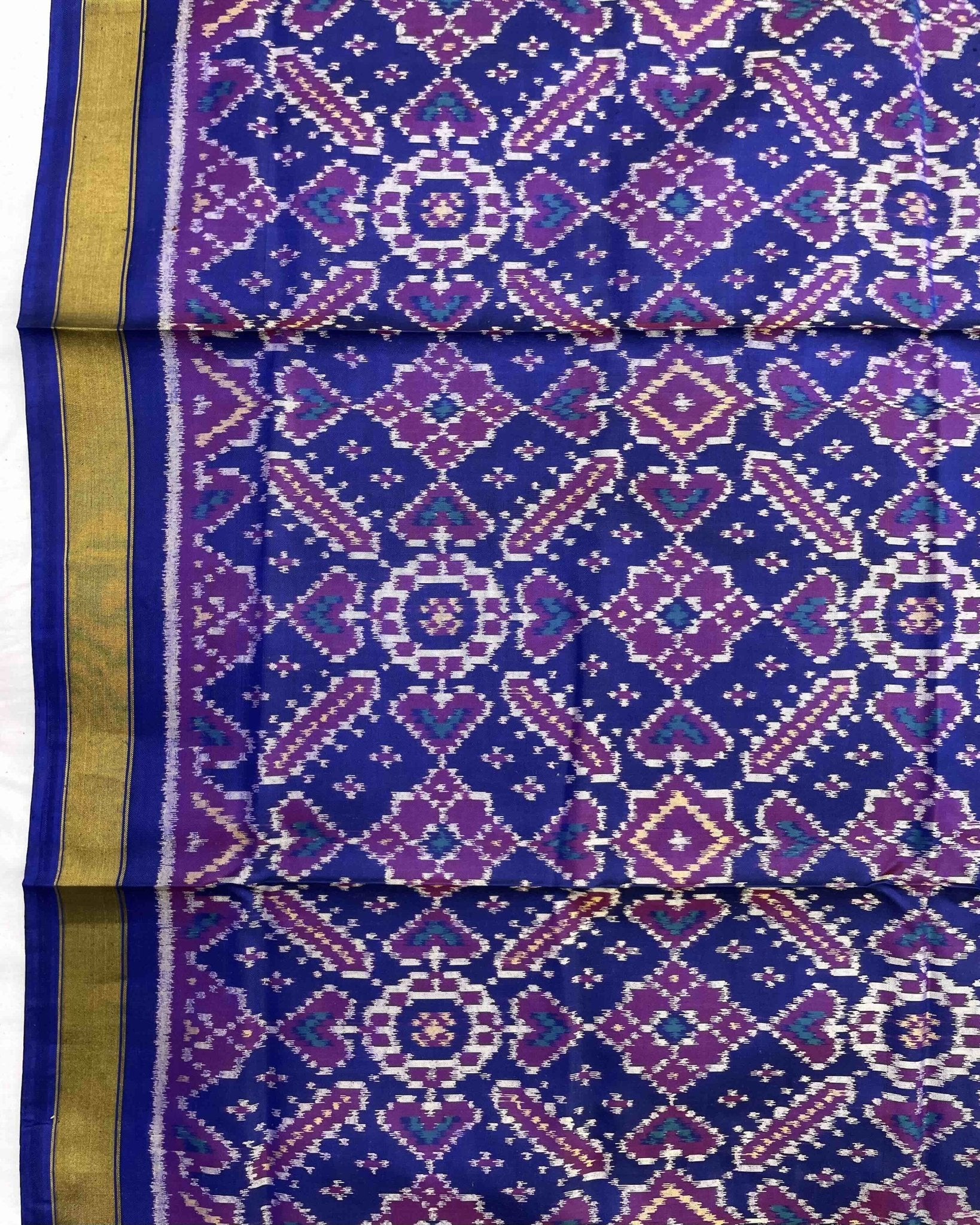 Blue Manekchowk Patola Dupatta - SindhoiPatolaArt