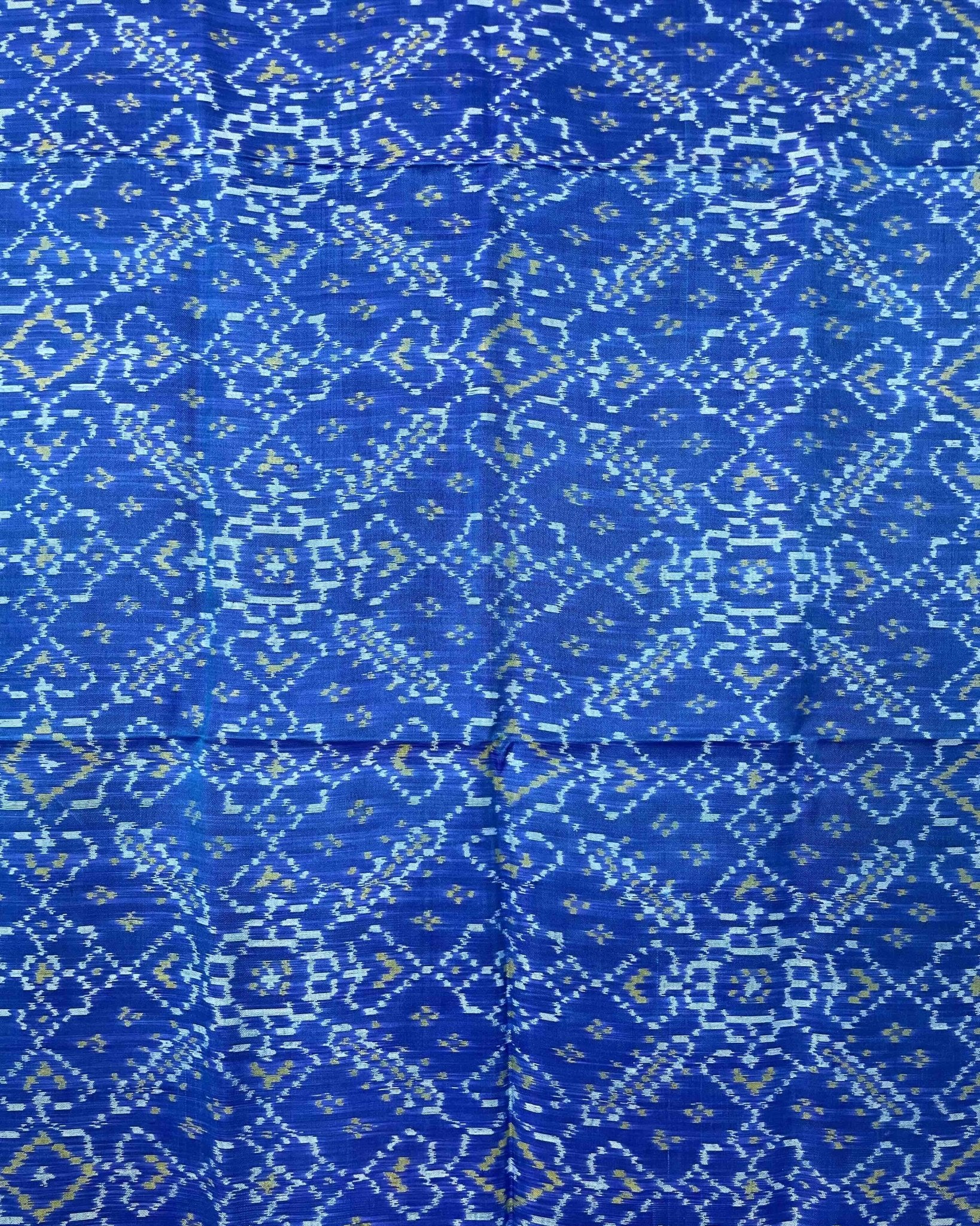 Blue Manekchowk Patola Dupatta - SindhoiPatolaArt