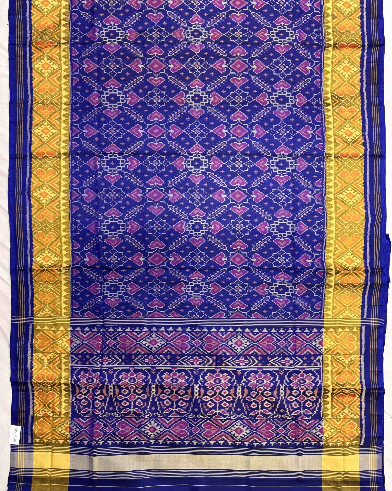 Blue Manekchowk Patola Saree - SindhoiPatolaArt