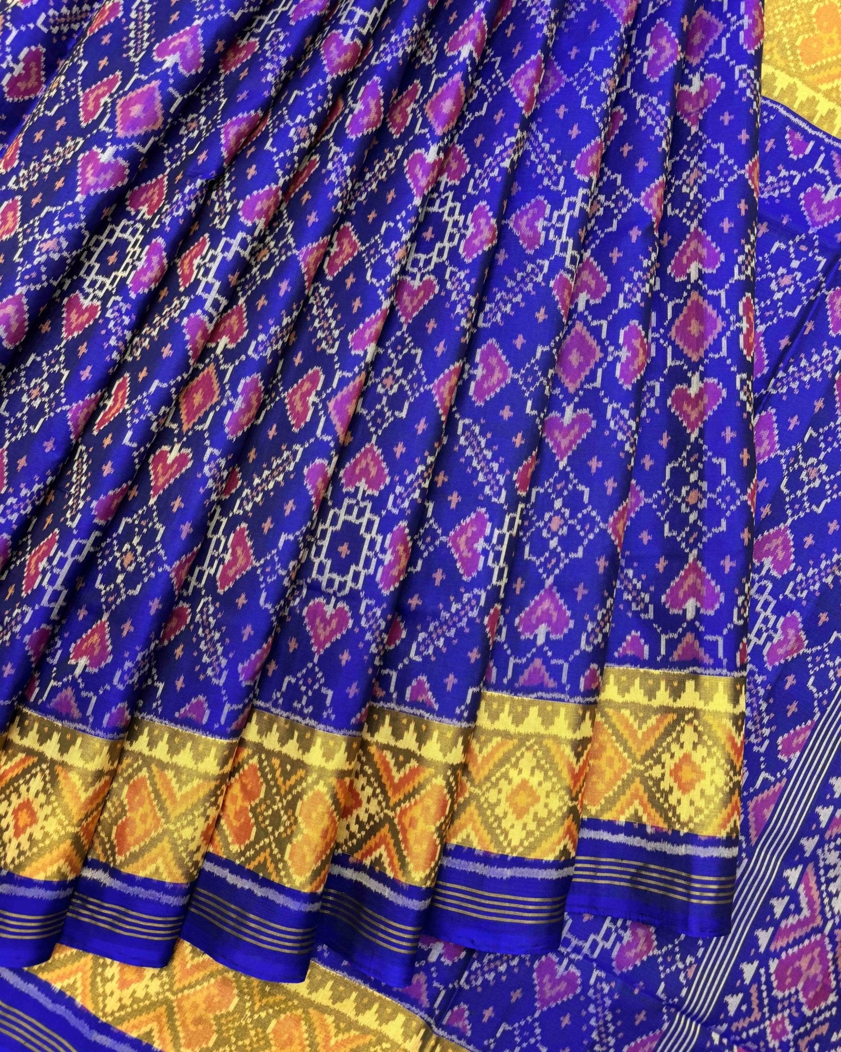 Blue Manekchowk Patola Saree - SindhoiPatolaArt