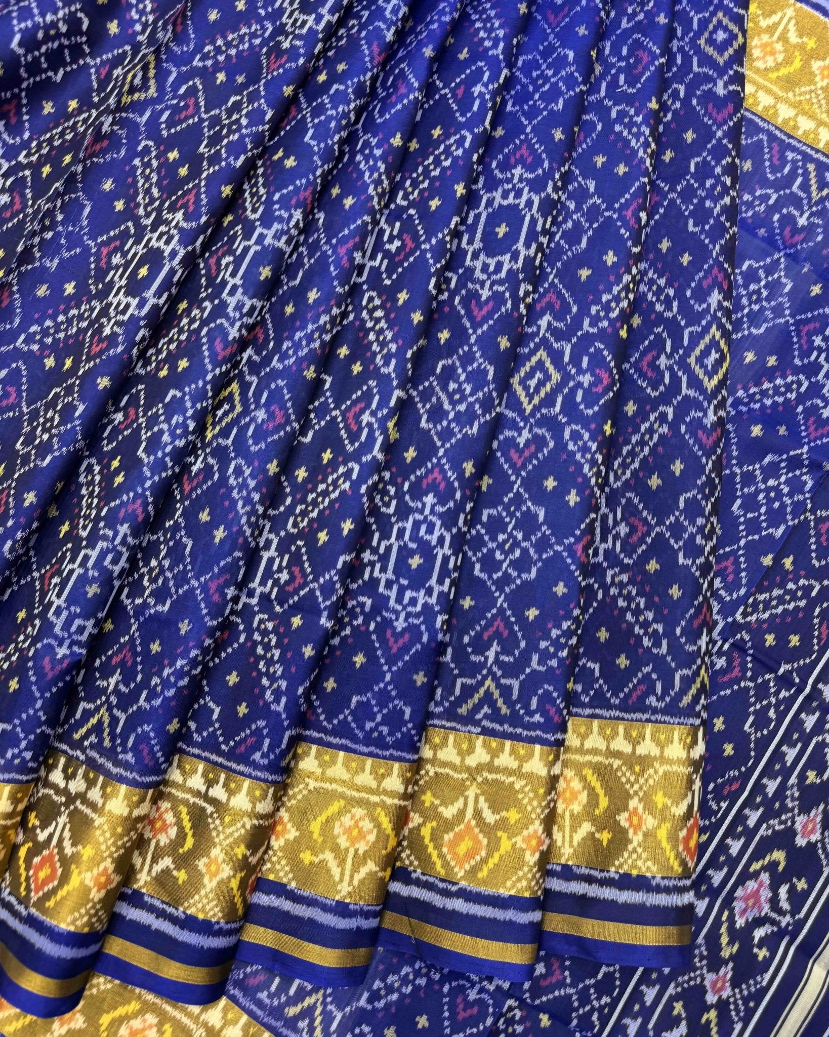 Blue Manekchowk Patola Saree - SindhoiPatolaArt
