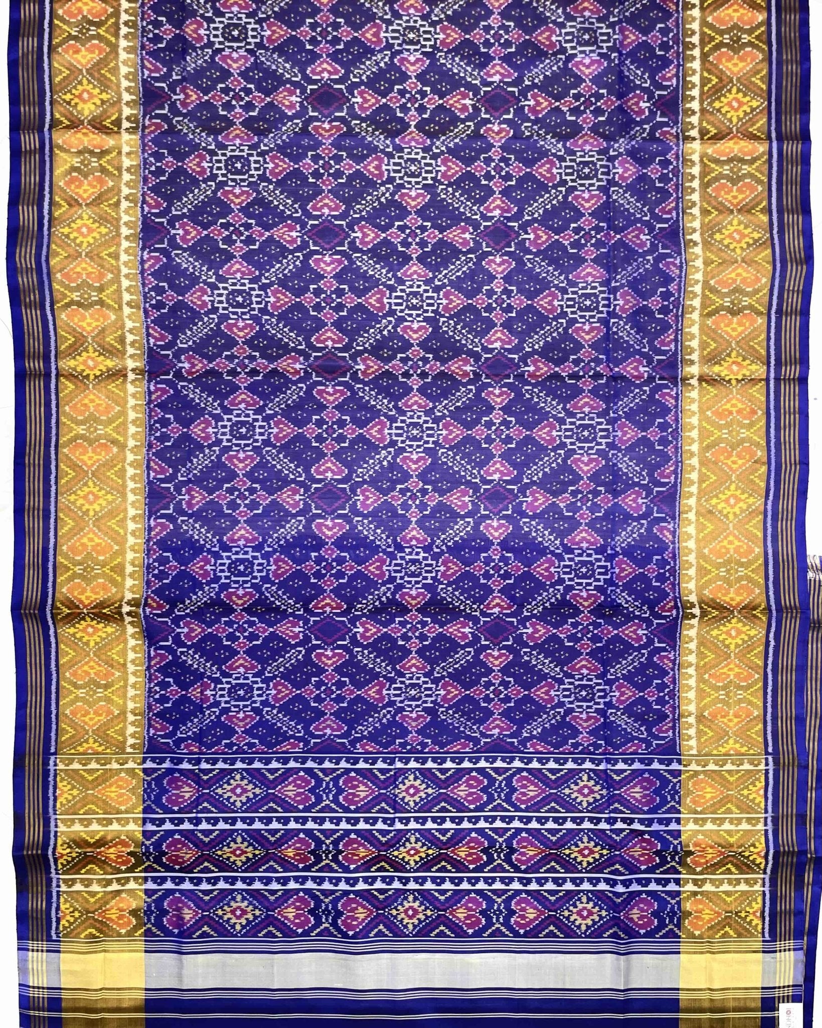Blue Manekchowk Patola Saree - SindhoiPatolaArt