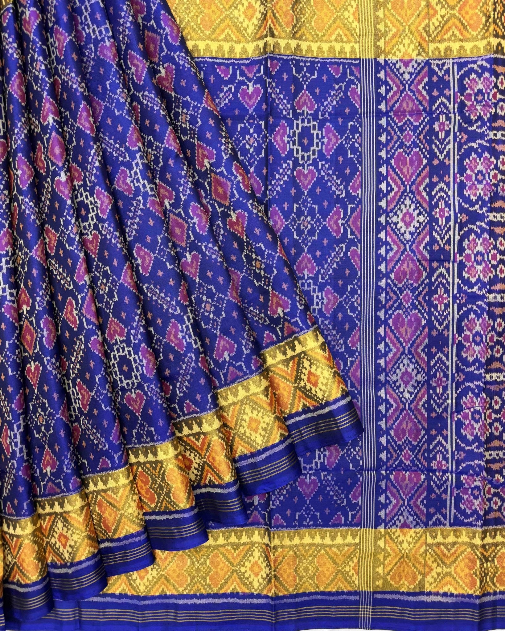 Blue Manekchowk Patola Saree - SindhoiPatolaArt