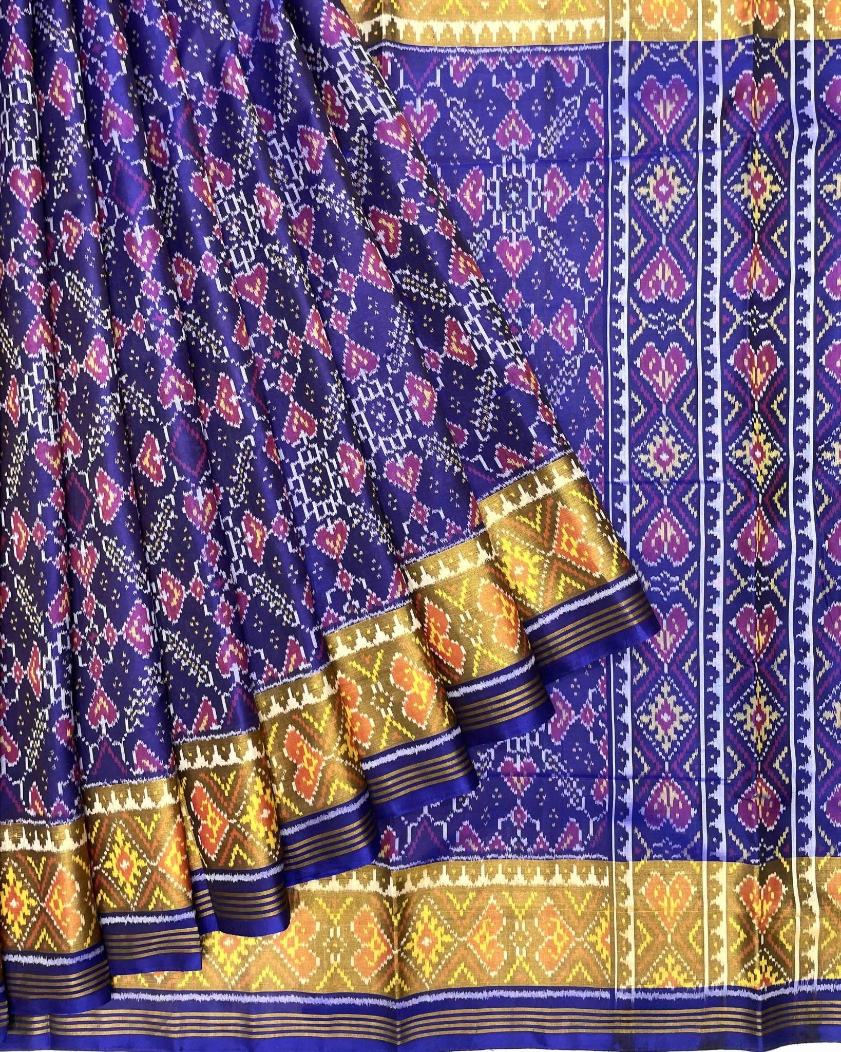 Blue Manekchowk Patola Saree - SindhoiPatolaArt