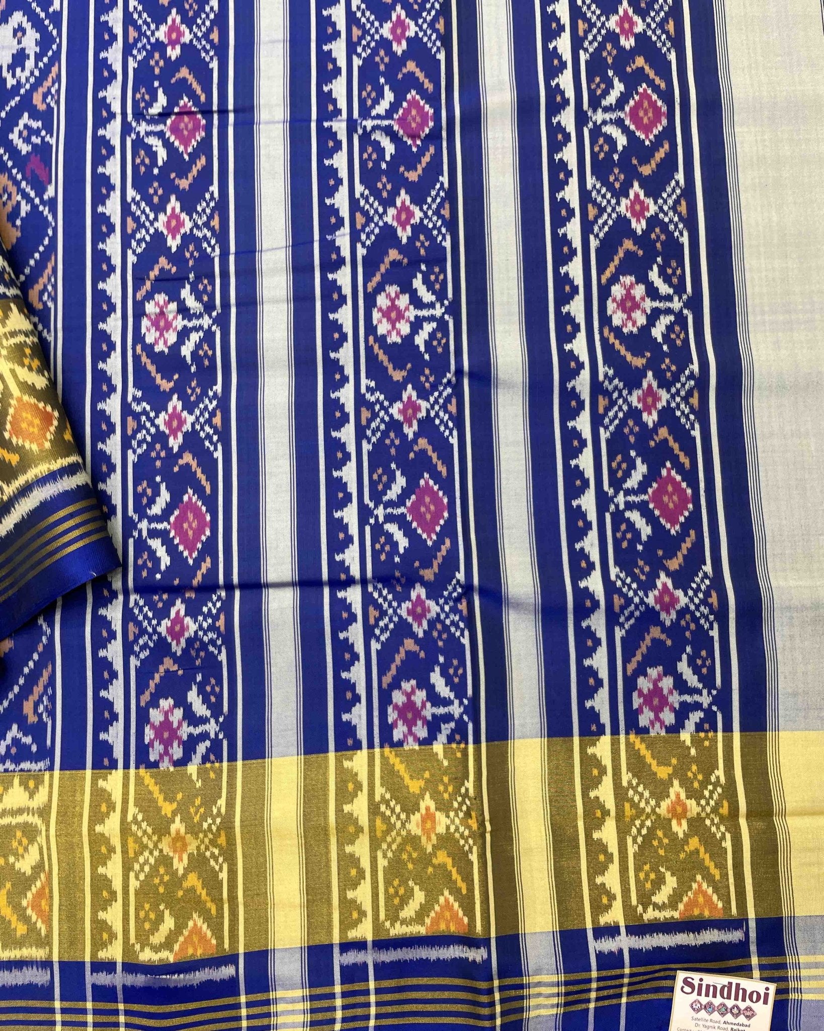 Blue Narikunj Designer Patola Saree - SindhoiPatolaArt