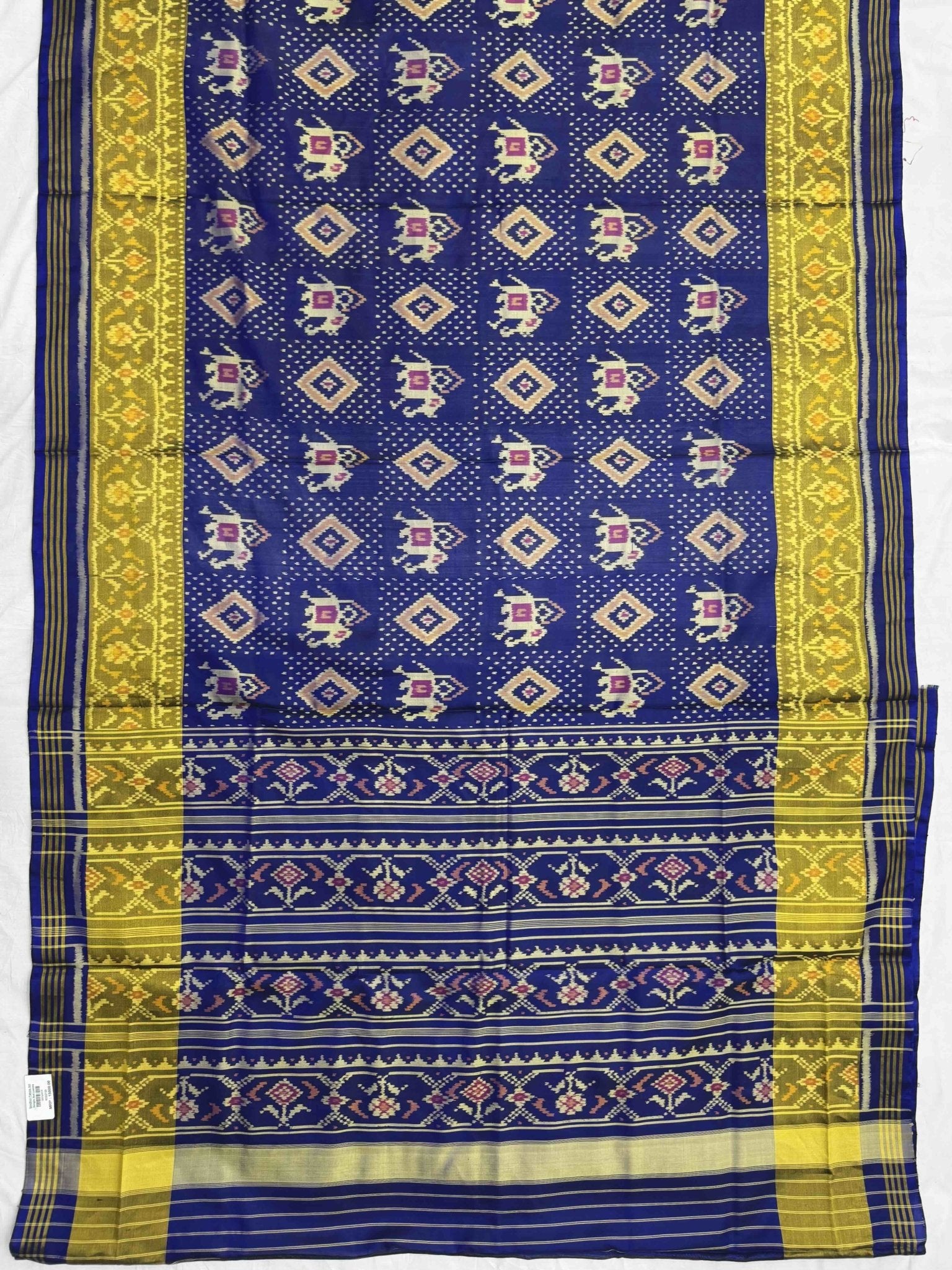 Blue Narikunj Patola Saree - SindhoiPatolaArt