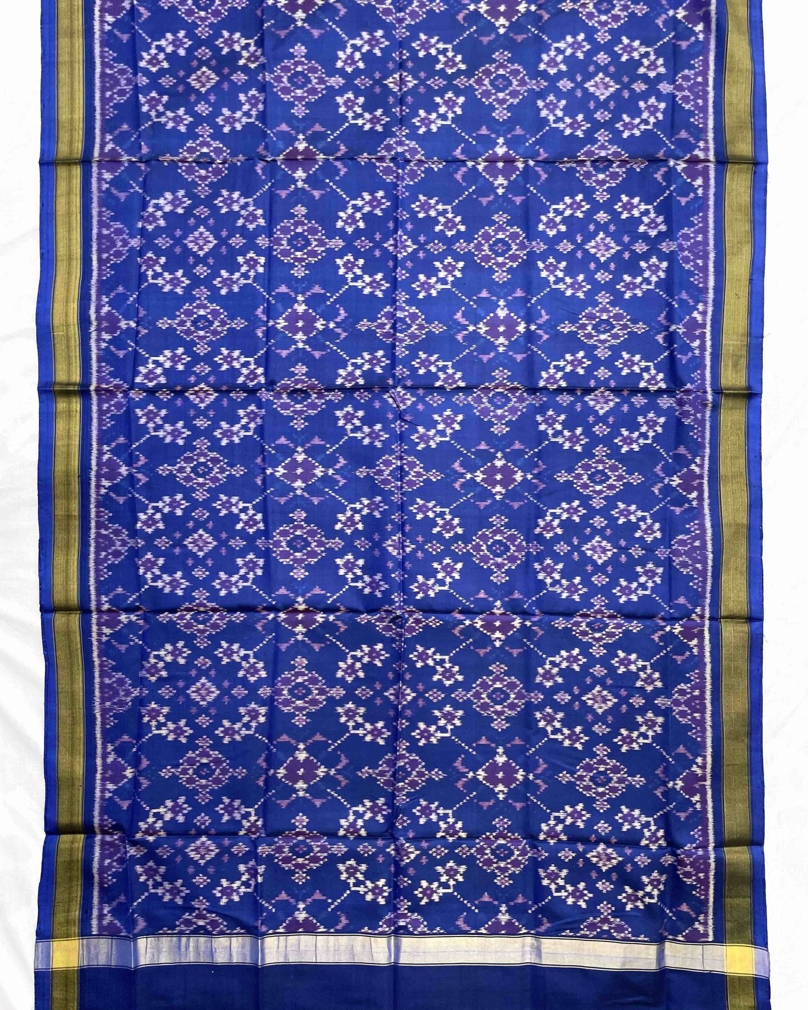 Blue Navratan Patola Dupatta - SindhoiPatolaArt