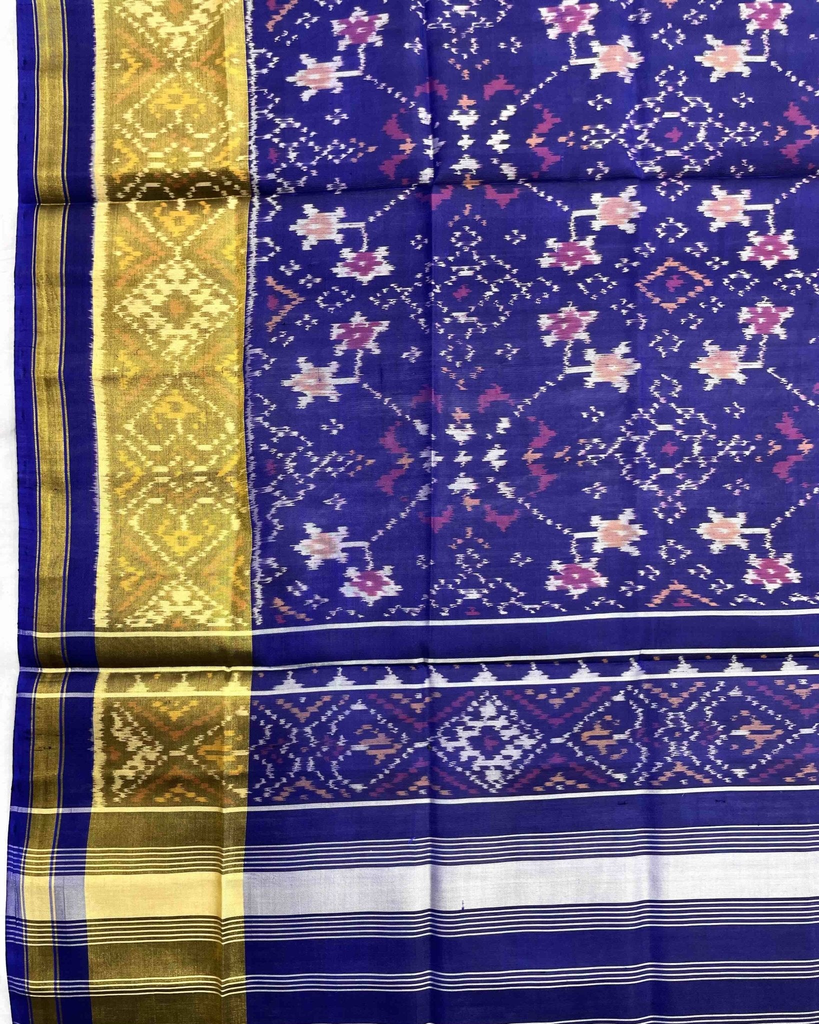 Blue Navratan Patola Dupatta - SindhoiPatolaArt