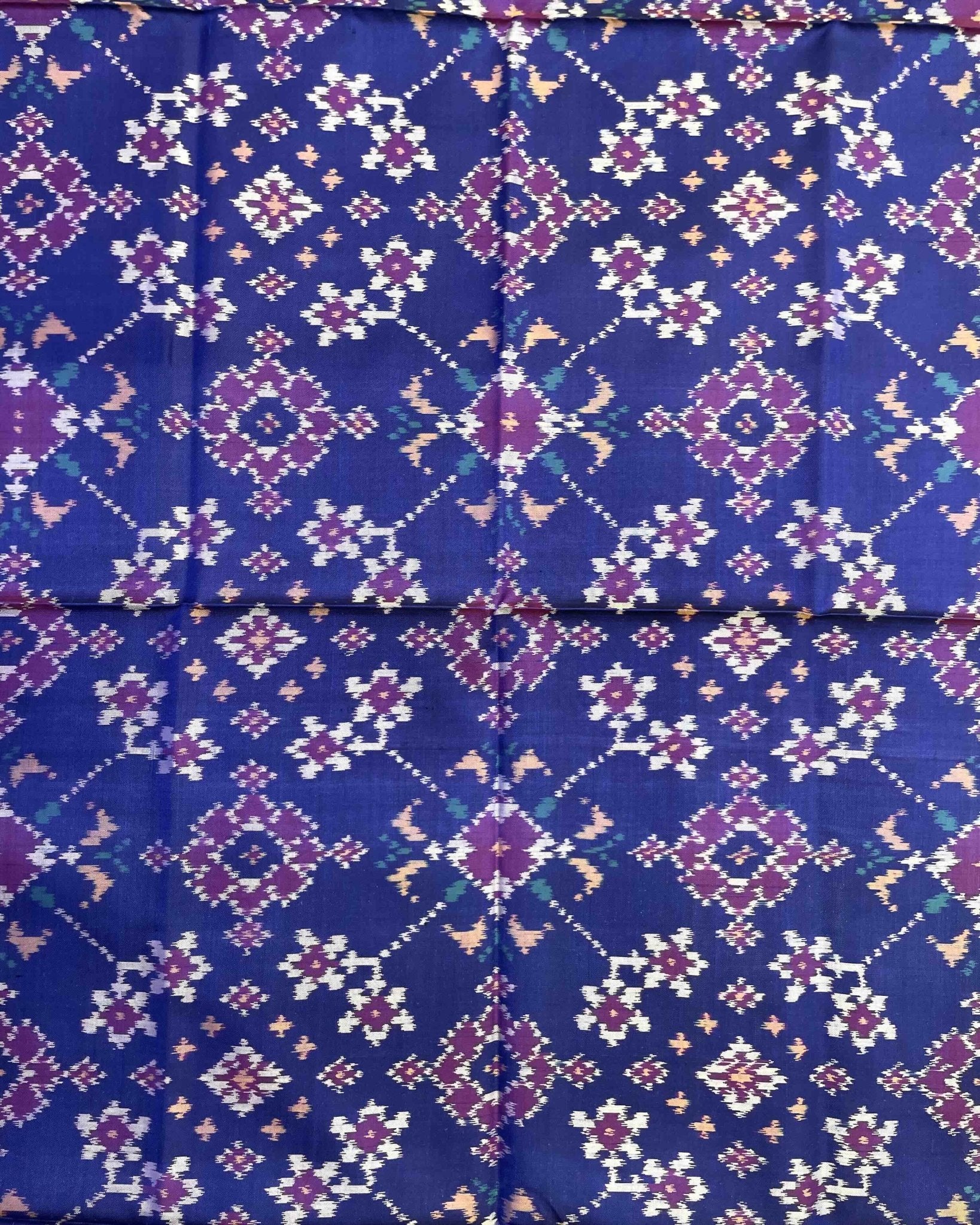 Blue Navratan Patola Dupatta - SindhoiPatolaArt