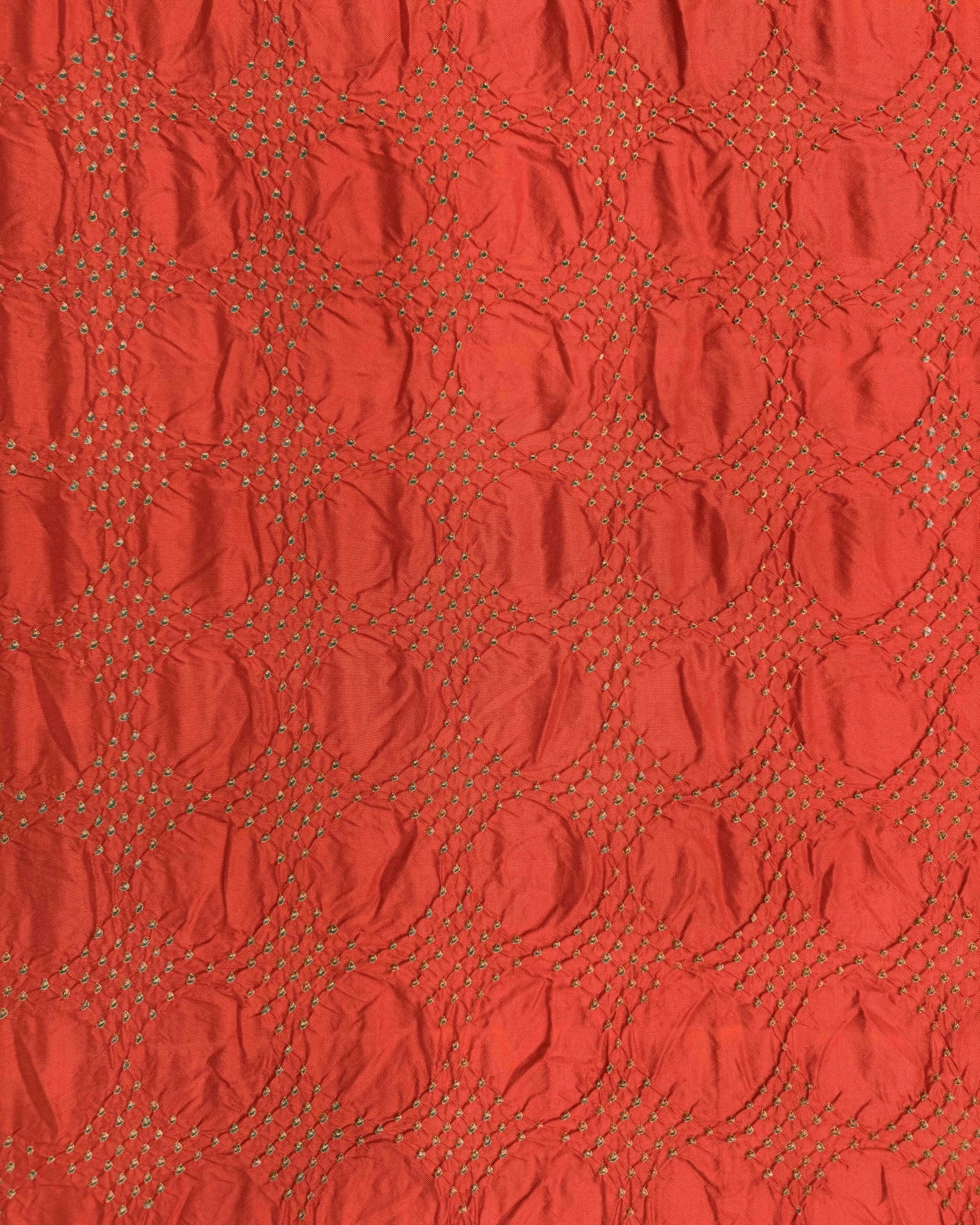 Blue & Orange Bandhani Patola Dupatta - SindhoiPatolaArt