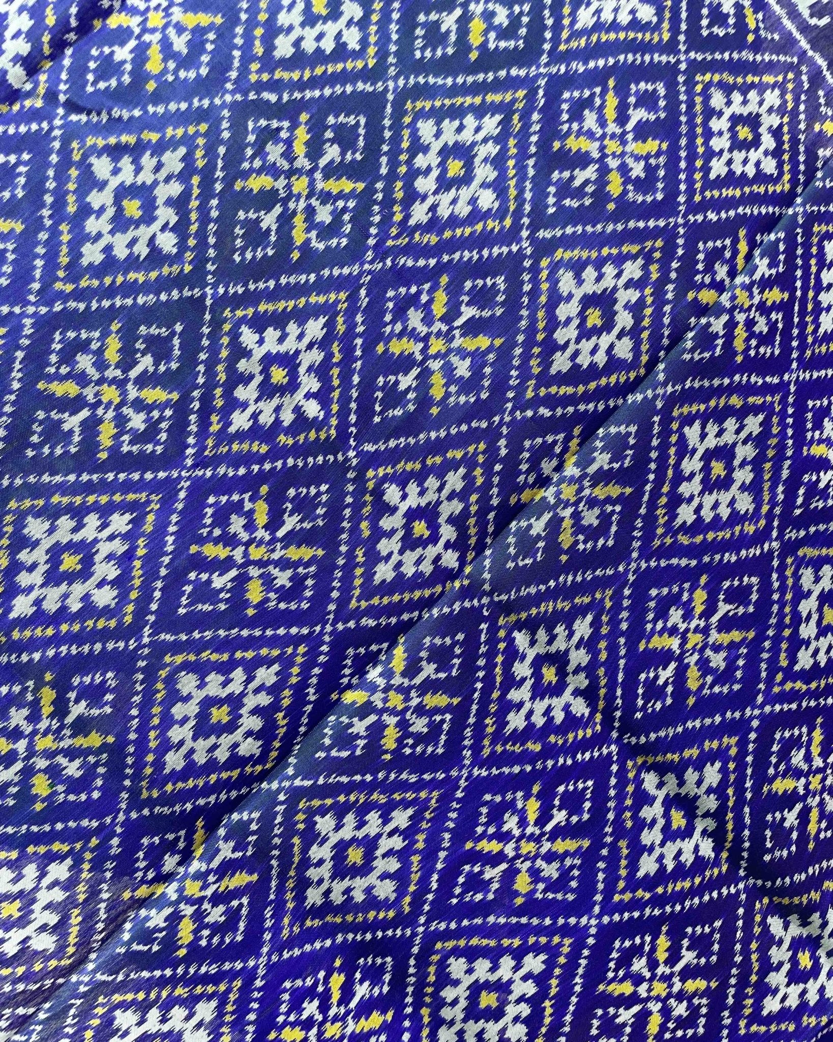 Blue Panchanda Designer Patola Dupatta - SindhoiPatolaArt
