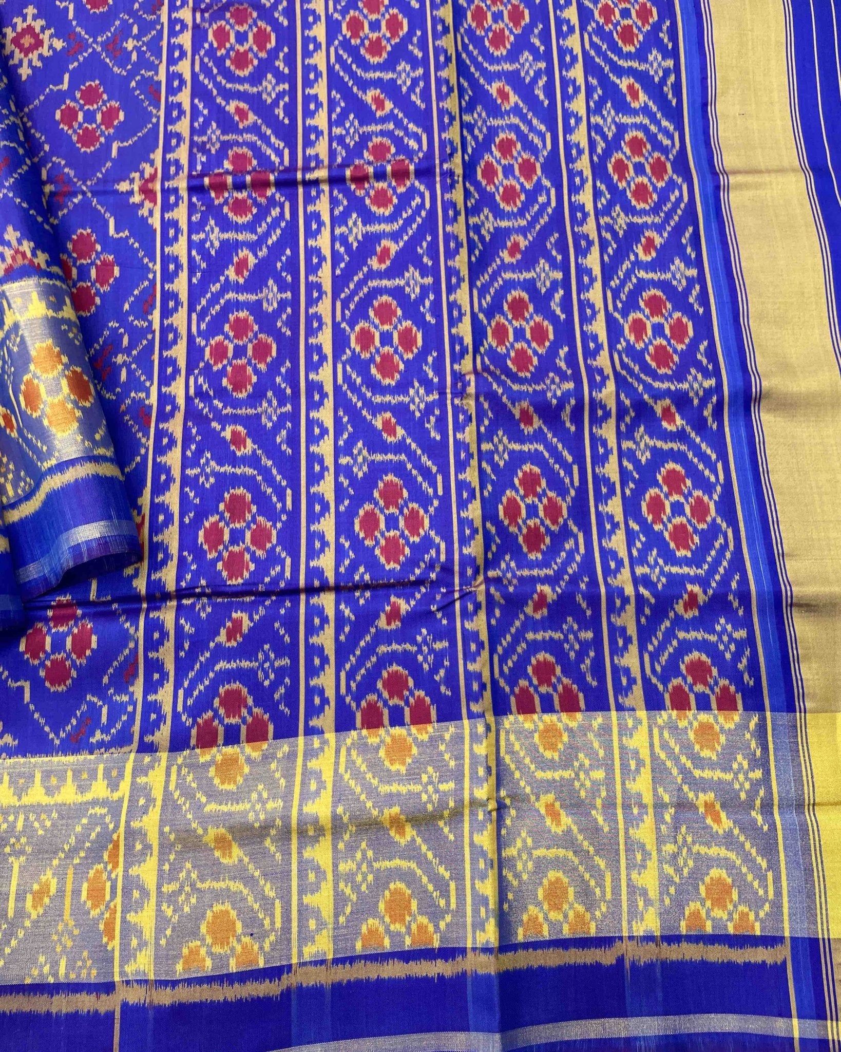Blue Panchanda Designer Patola Saree - SindhoiPatolaArt