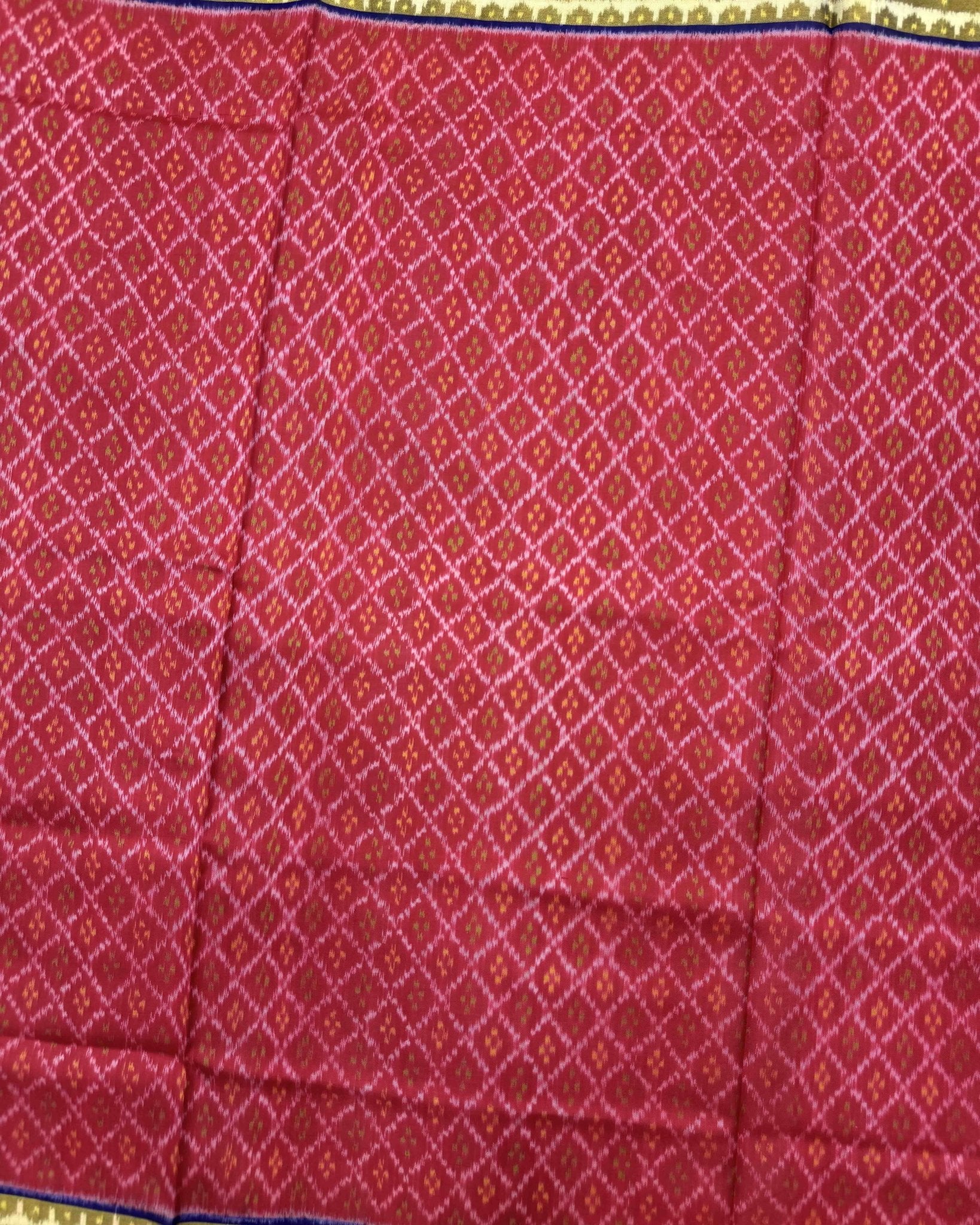 Blue & Pink Booty Design Patola Saree - SindhoiPatolaArt