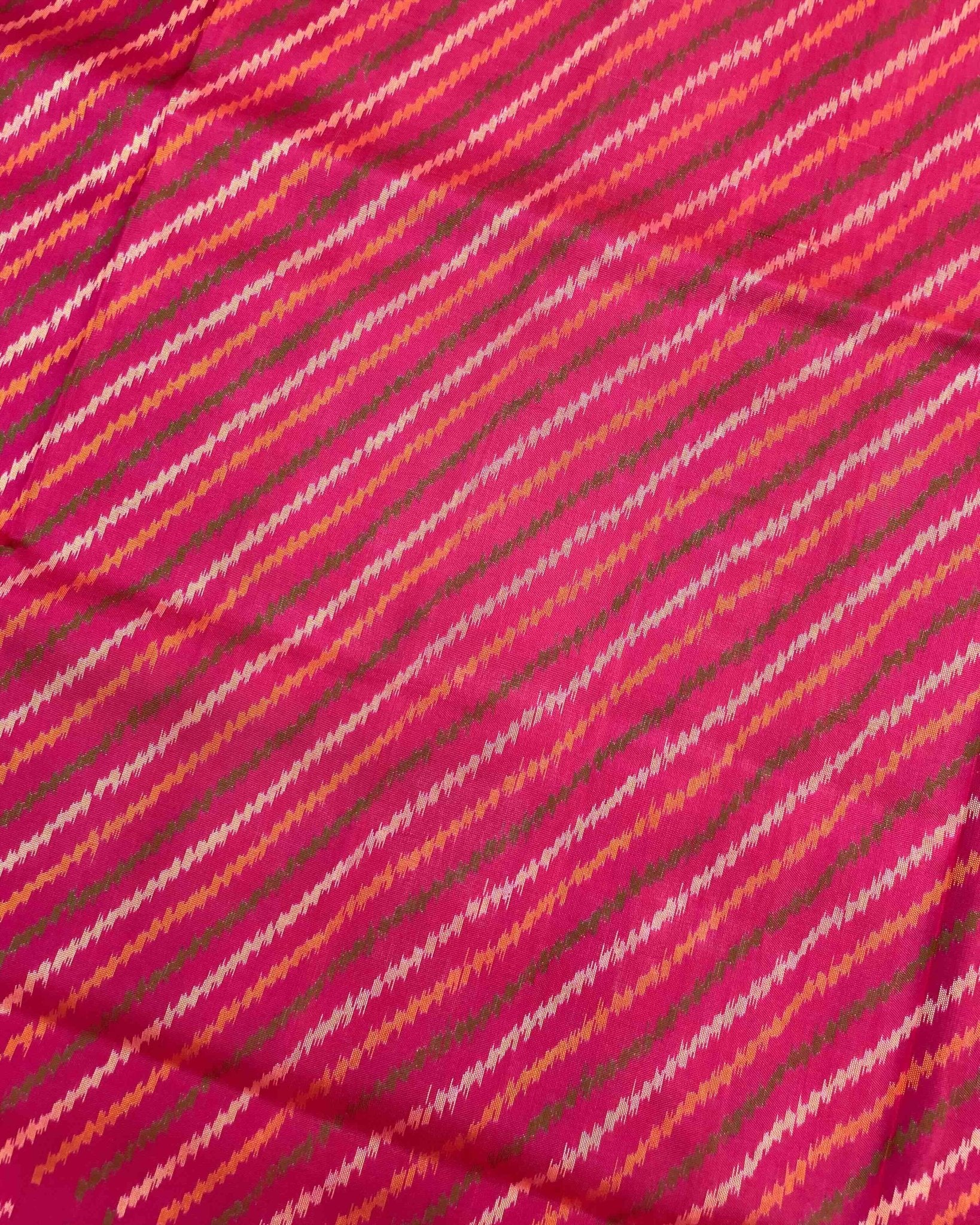 Blue & Pink Leheriya Patola Saree - SindhoiPatolaArt
