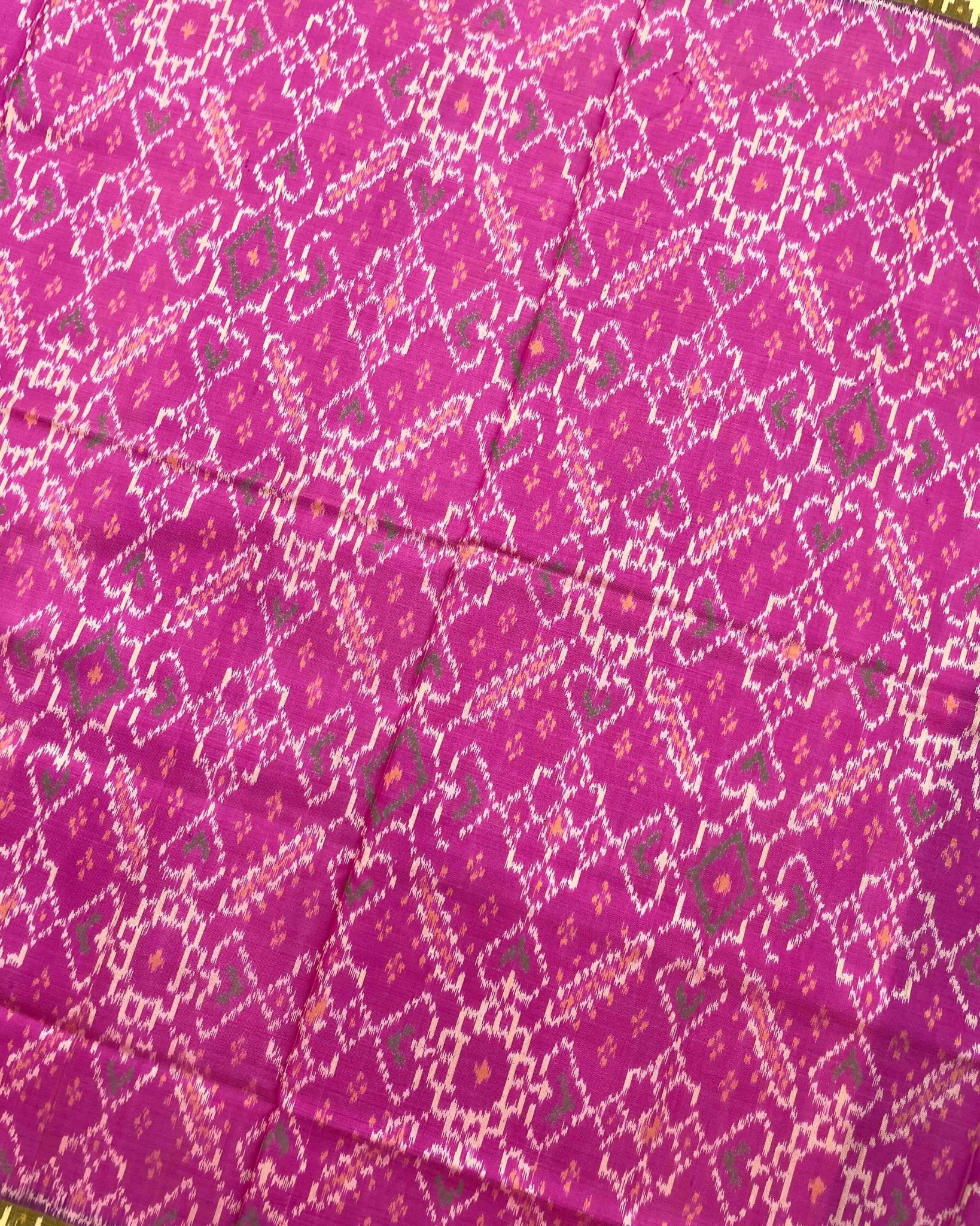 Blue & Pink Manekchowk Patola Saree - SindhoiPatolaArt