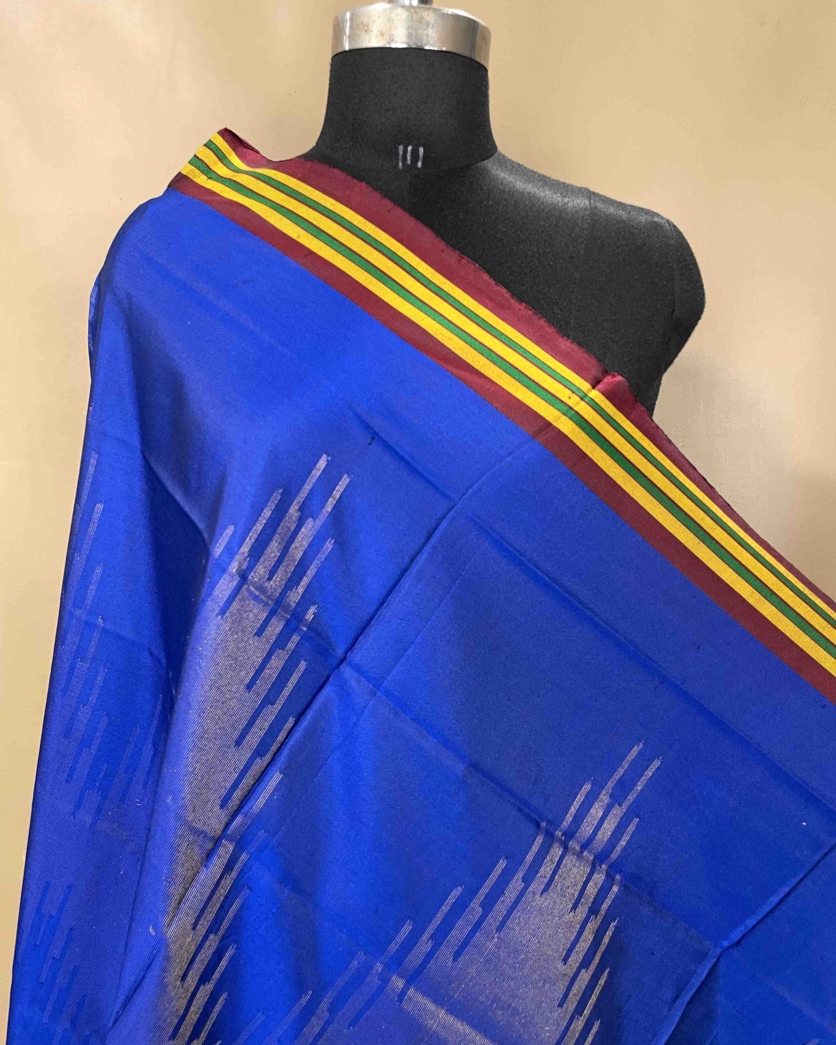 Blue Plain Fancy with Zari Patola Dupatta - SindhoiPatolaArt