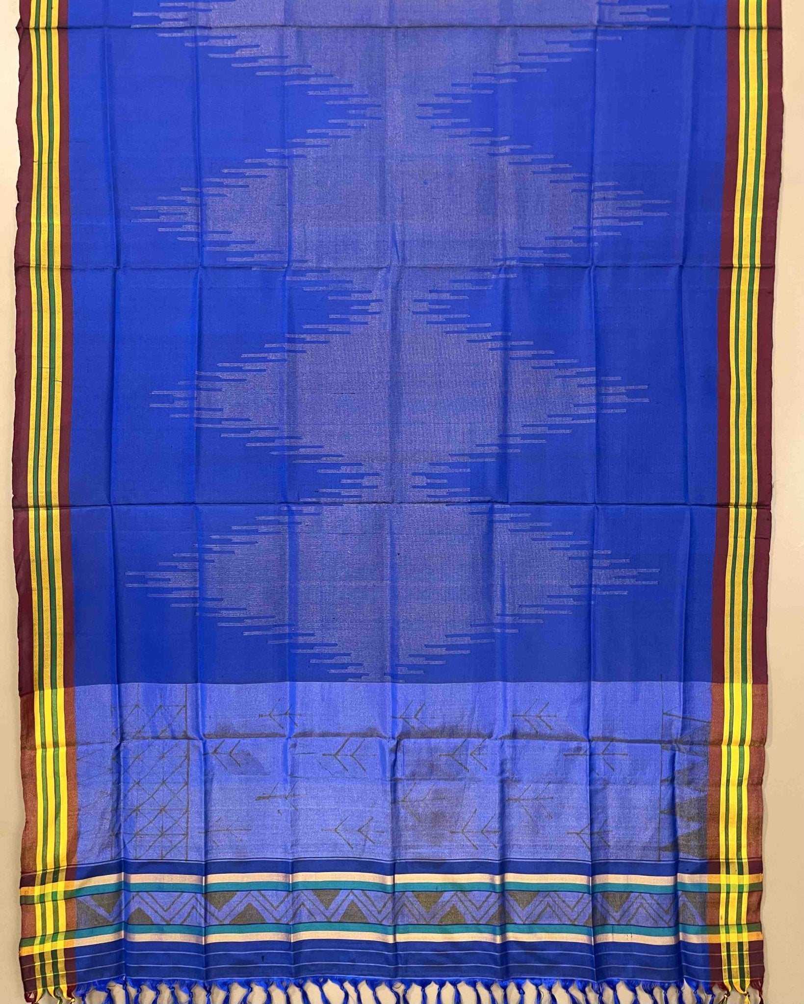 Blue Plain Fancy with Zari Patola Dupatta - SindhoiPatolaArt