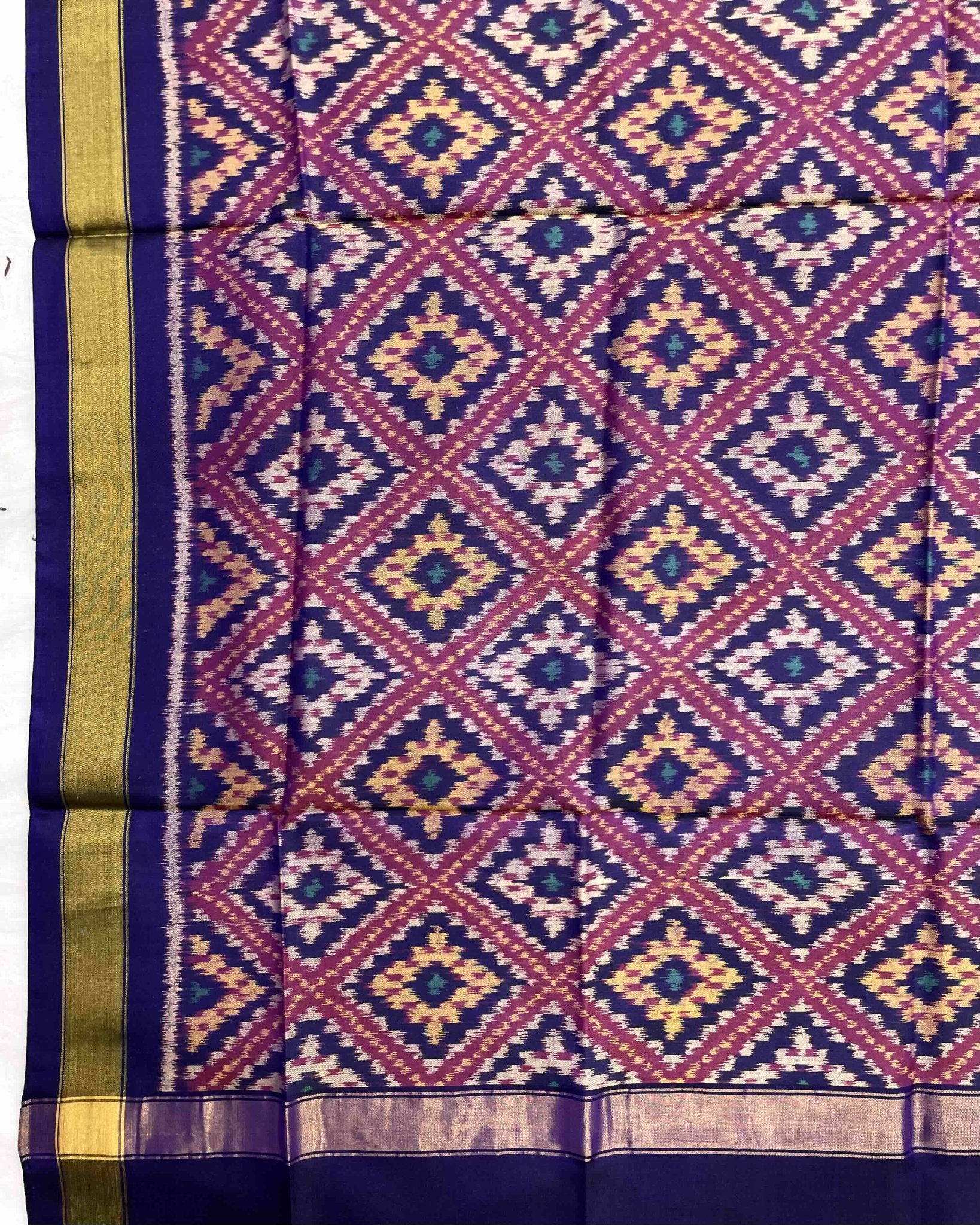 Blue & Purple Panchanda Patola Dupatta - SindhoiPatolaArt