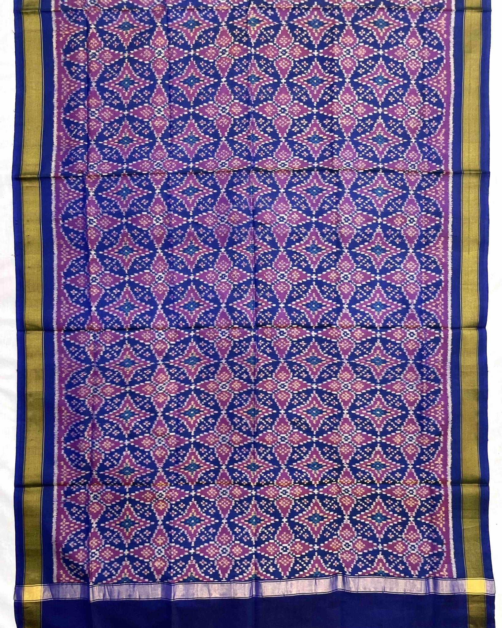 Blue Solsitara Design Patola Dupatta - SindhoiPatolaArt