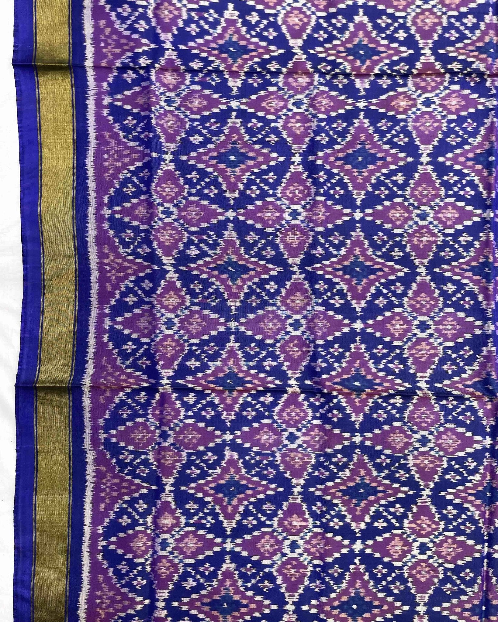 Blue Solsitara Design Patola Dupatta - SindhoiPatolaArt