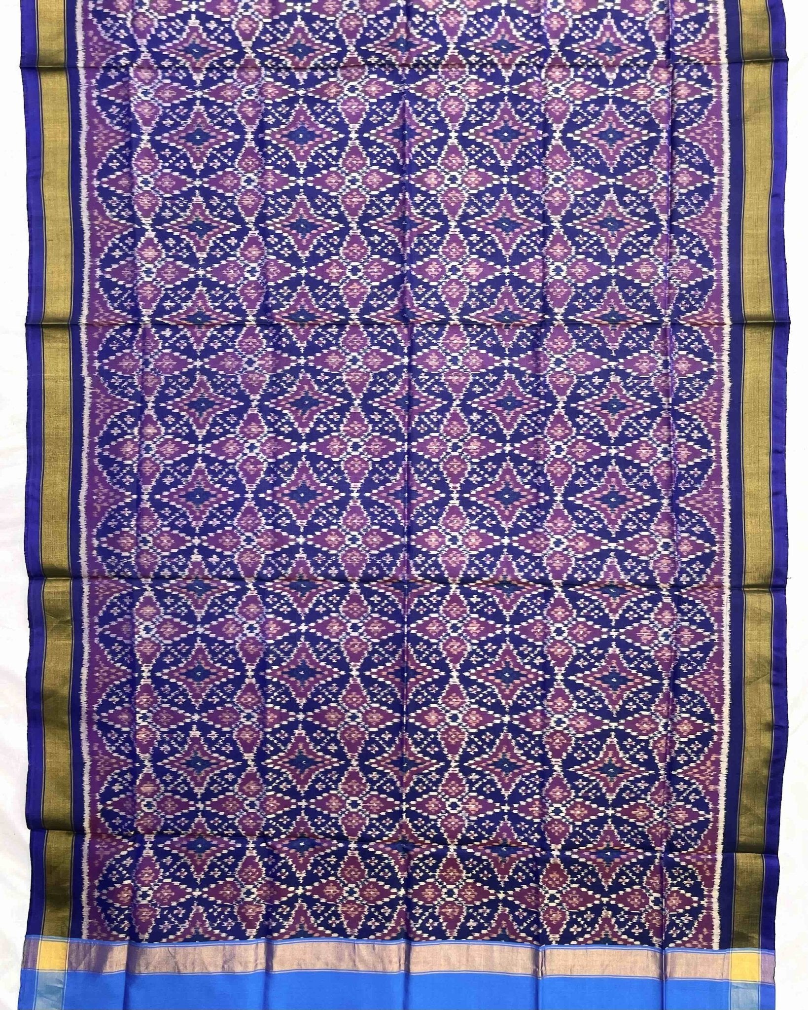 Blue Solsitara Design Patola Dupatta - SindhoiPatolaArt