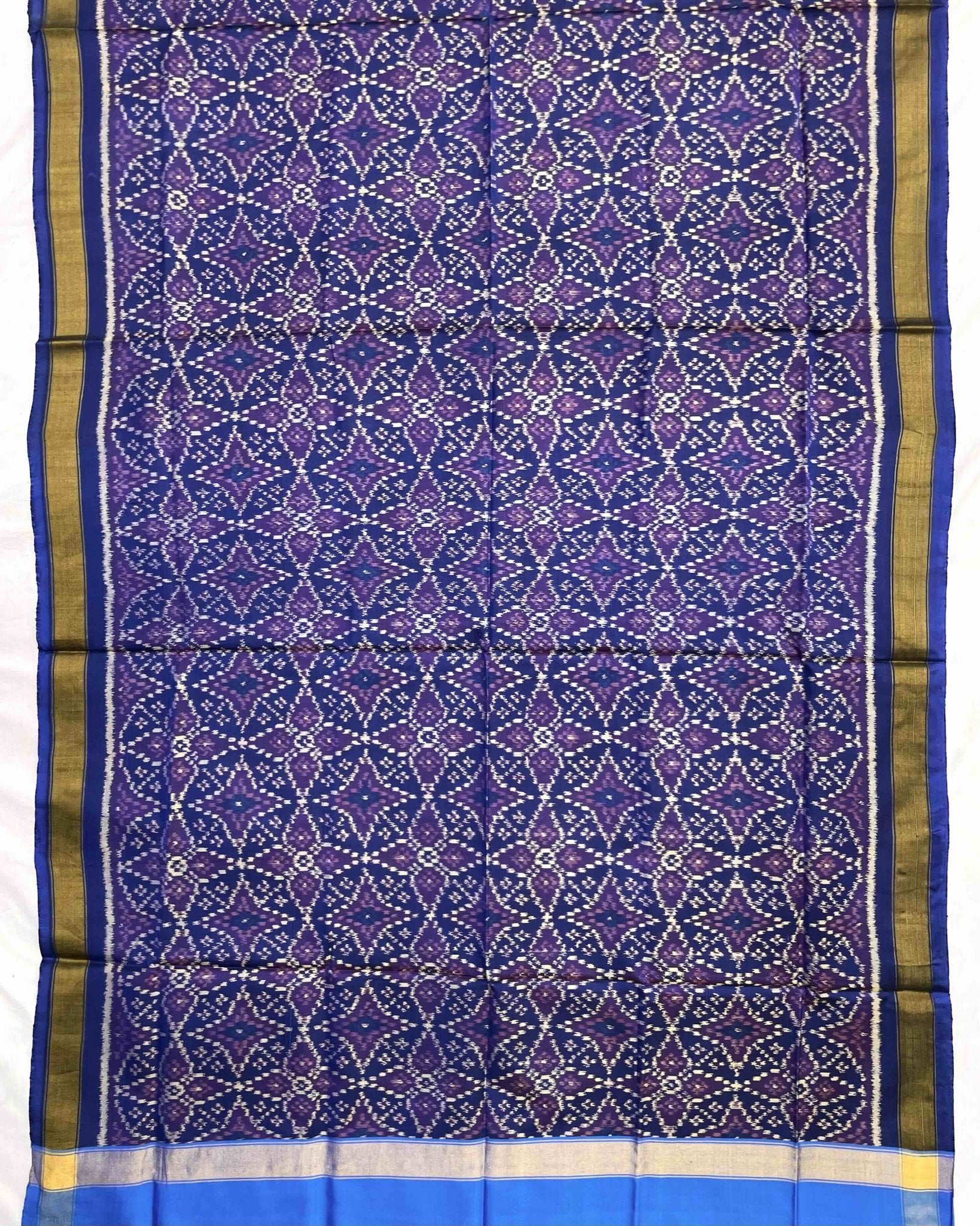 Blue Solsitara Design Patola Dupatta - SindhoiPatolaArt