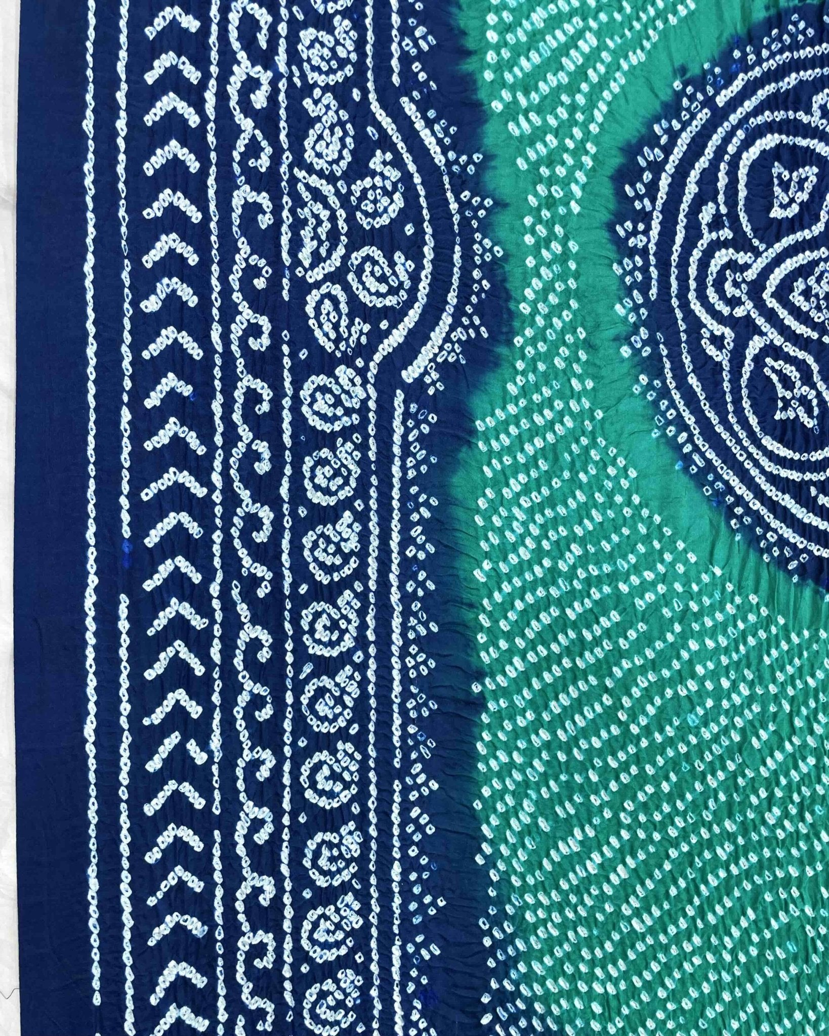 Blue & Turquoise Gajji Bandhani Dupatta - SindhoiPatolaArt