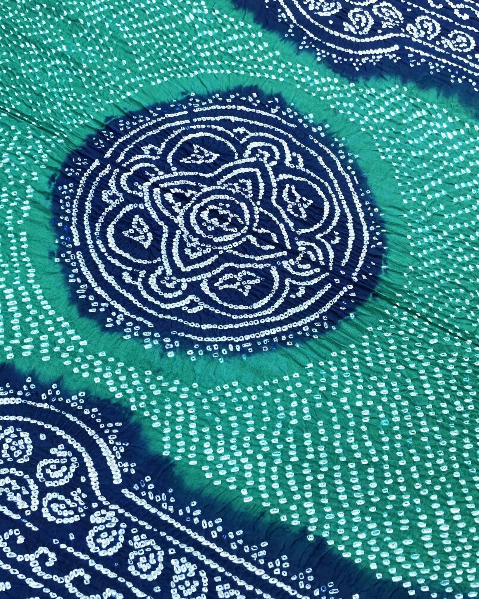 Blue & Turquoise Gajji Bandhani Dupatta - SindhoiPatolaArt