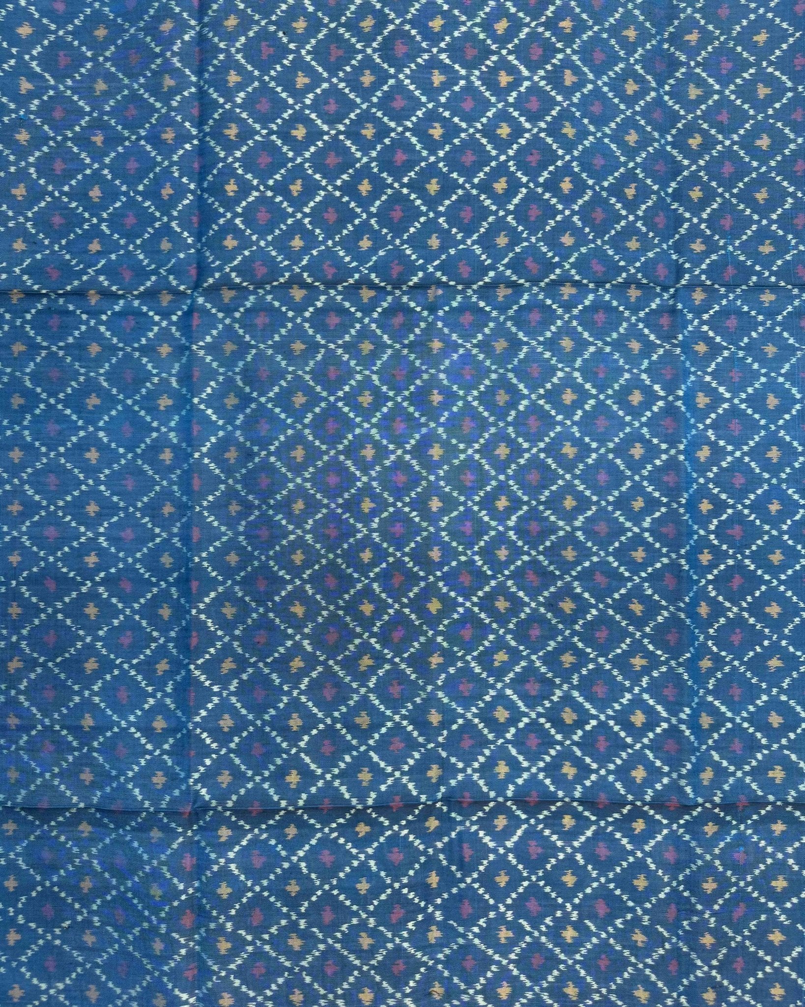 Blue Turquoise Shade Boody Patola Dupatta - SindhoiPatolaArt