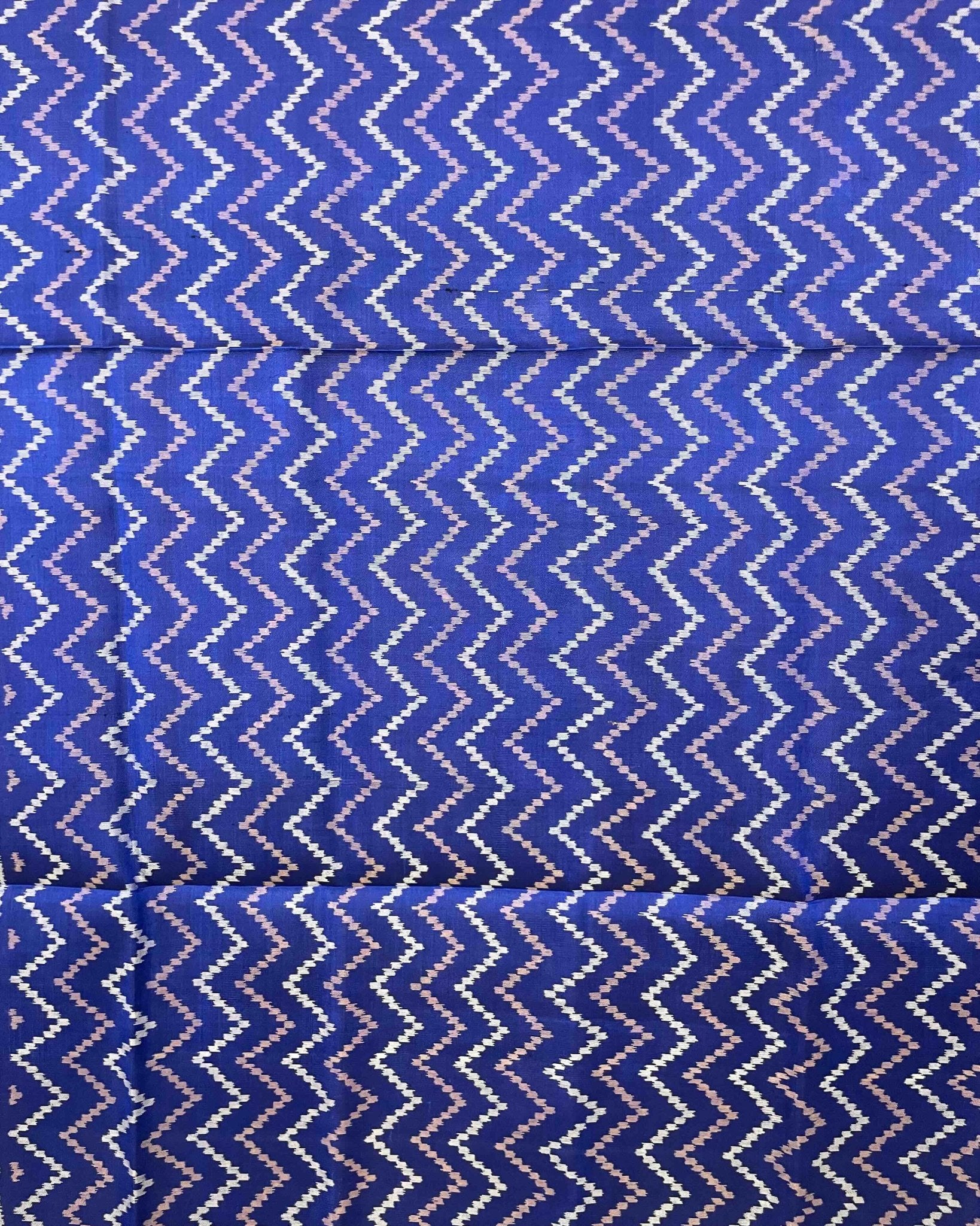 Blue Zig Zag Patola Dupatta - SindhoiPatolaArt
