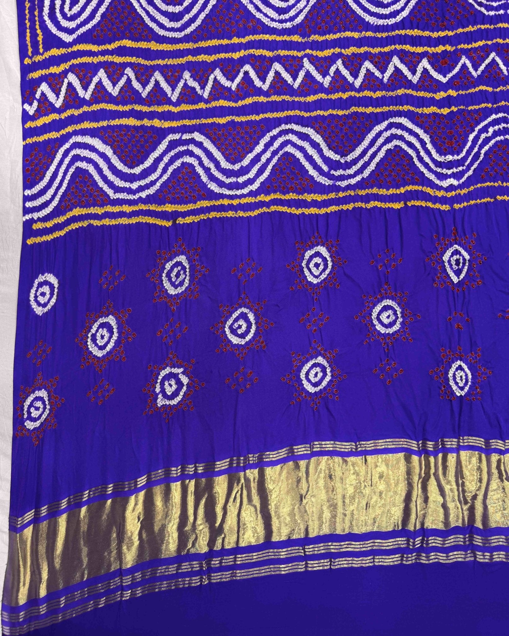 Bluish Purple & Light Purple Gajji Silk Bandhani Dupatta - SindhoiPatolaArt