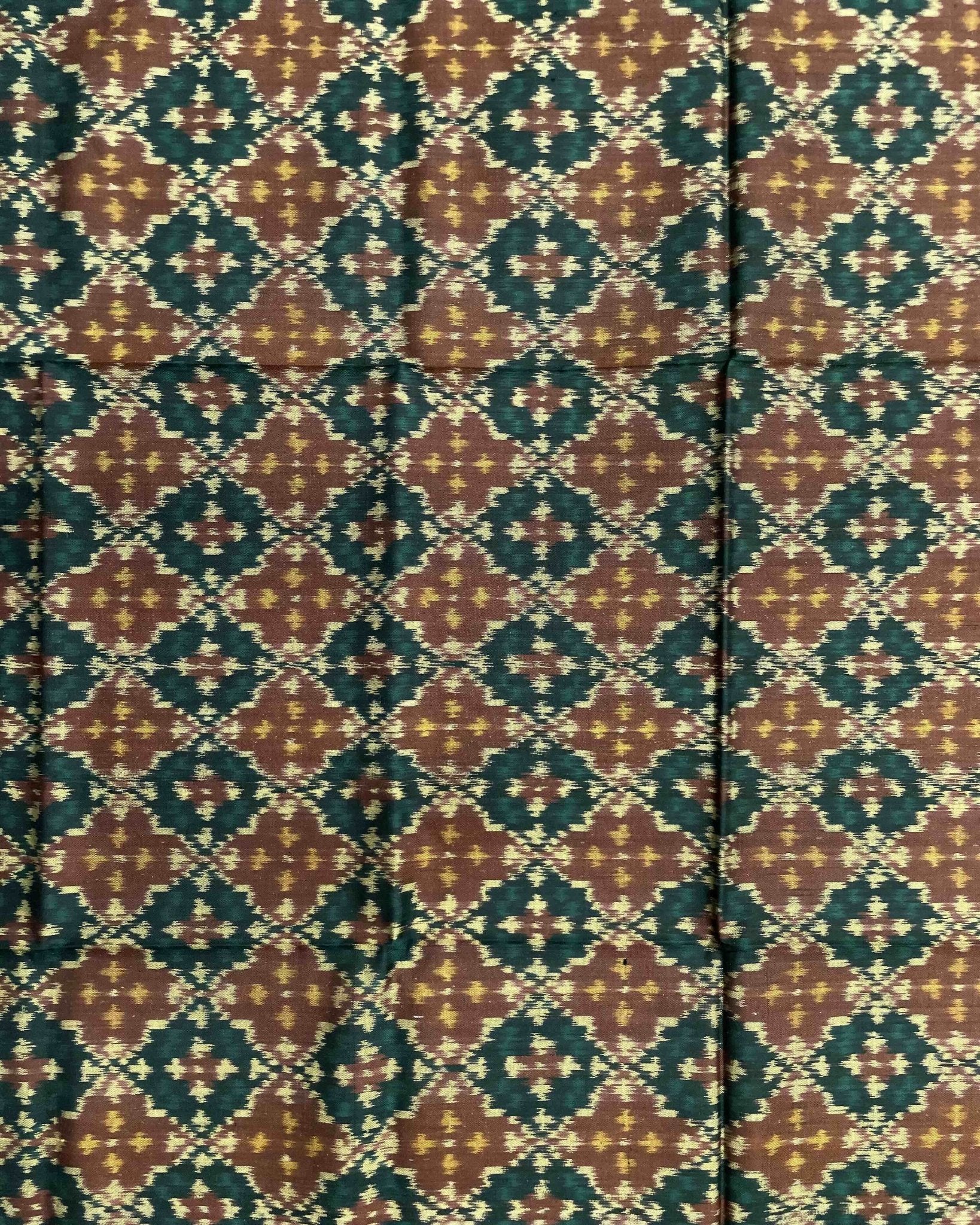 Brown Buttonful Design Patola Dupatta - SindhoiPatolaArt