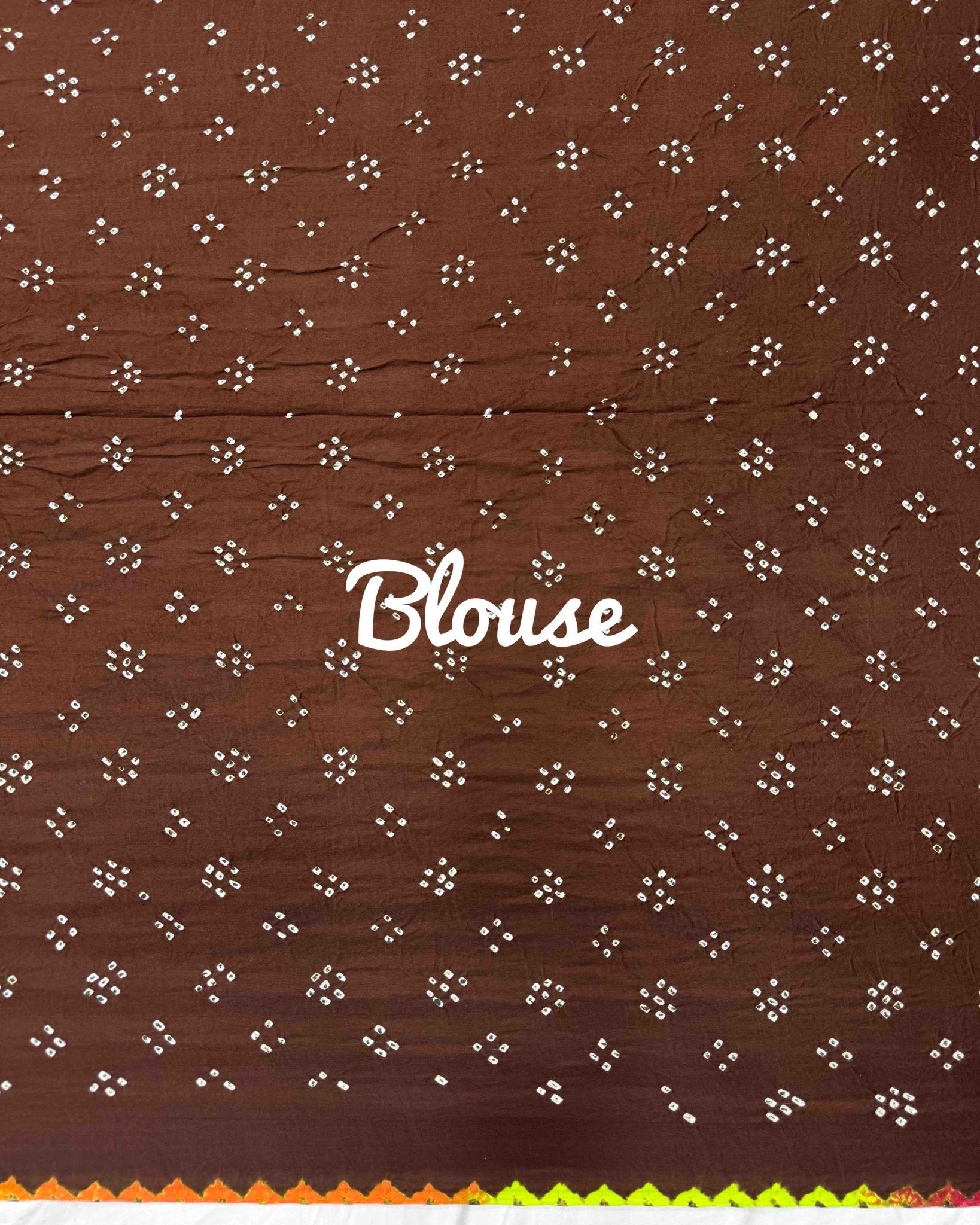 Brown Gajji Silk Bandhani Saree - SindhoiPatolaArt