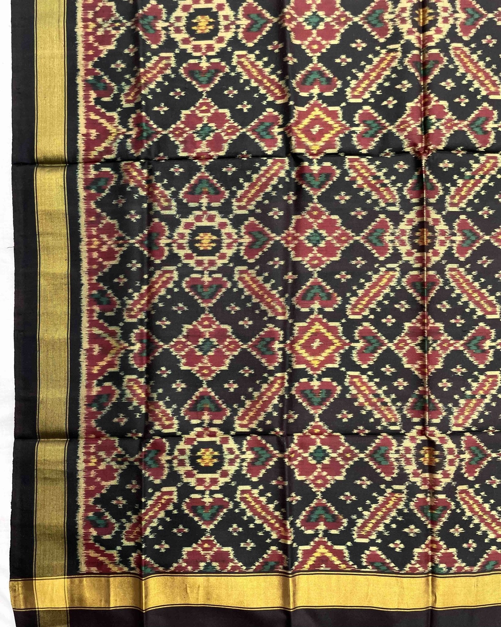 Coffee Brown Manekchowk Patola Dupatta - SindhoiPatolaArt