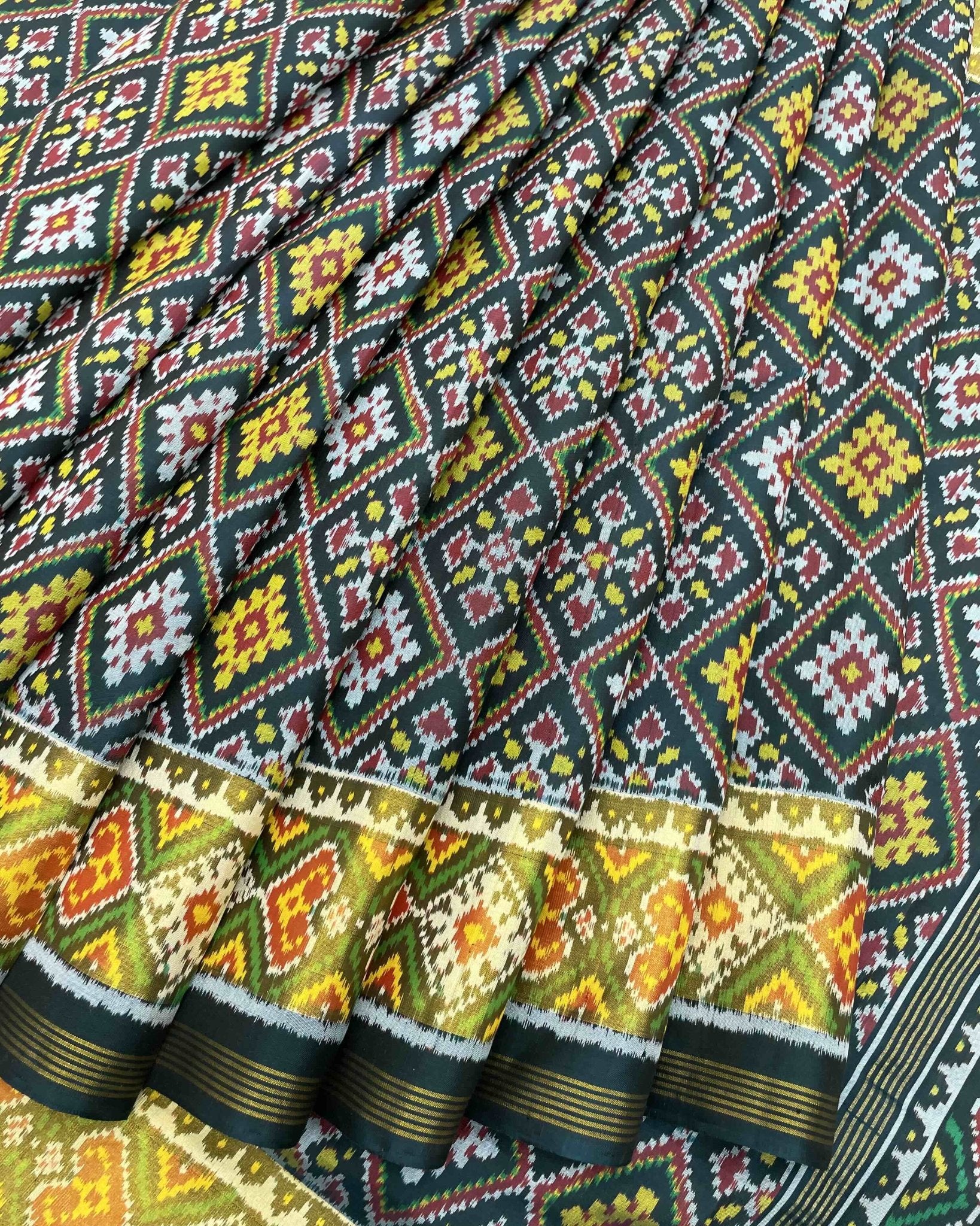 Dark Green Panchanda Designer Patola Saree - SindhoiPatolaArt