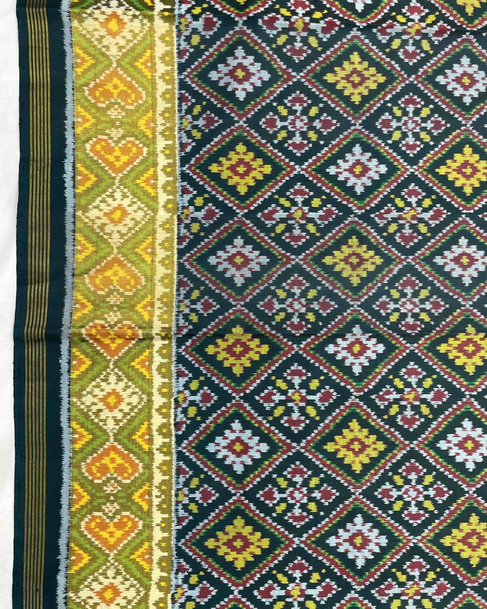 Dark Green Panchanda Designer Patola Saree - SindhoiPatolaArt