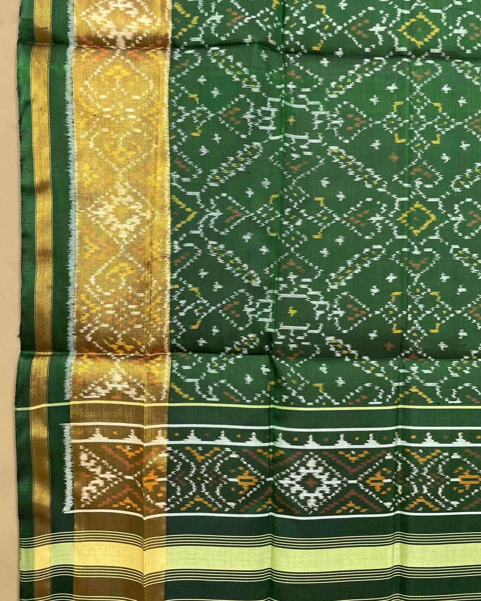 Green Manekchowk Designer Patola Dupatta - SindhoiPatolaArt