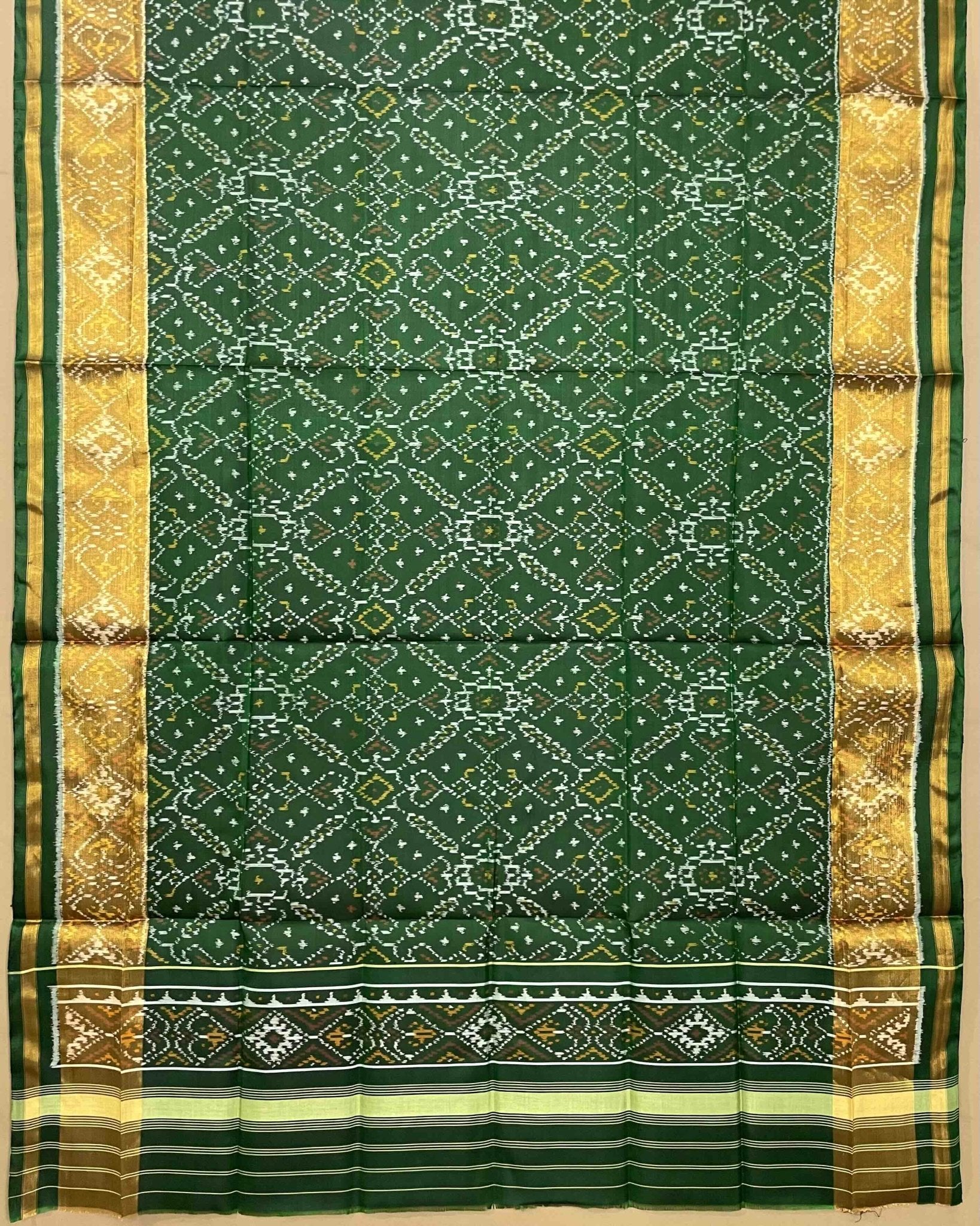 Green Manekchowk Designer Patola Dupatta - SindhoiPatolaArt