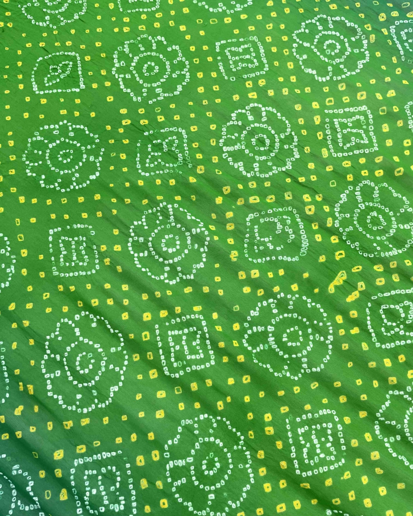 Green Shaded Meenakari Bandhani Dupatta - SindhoiPatolaArt