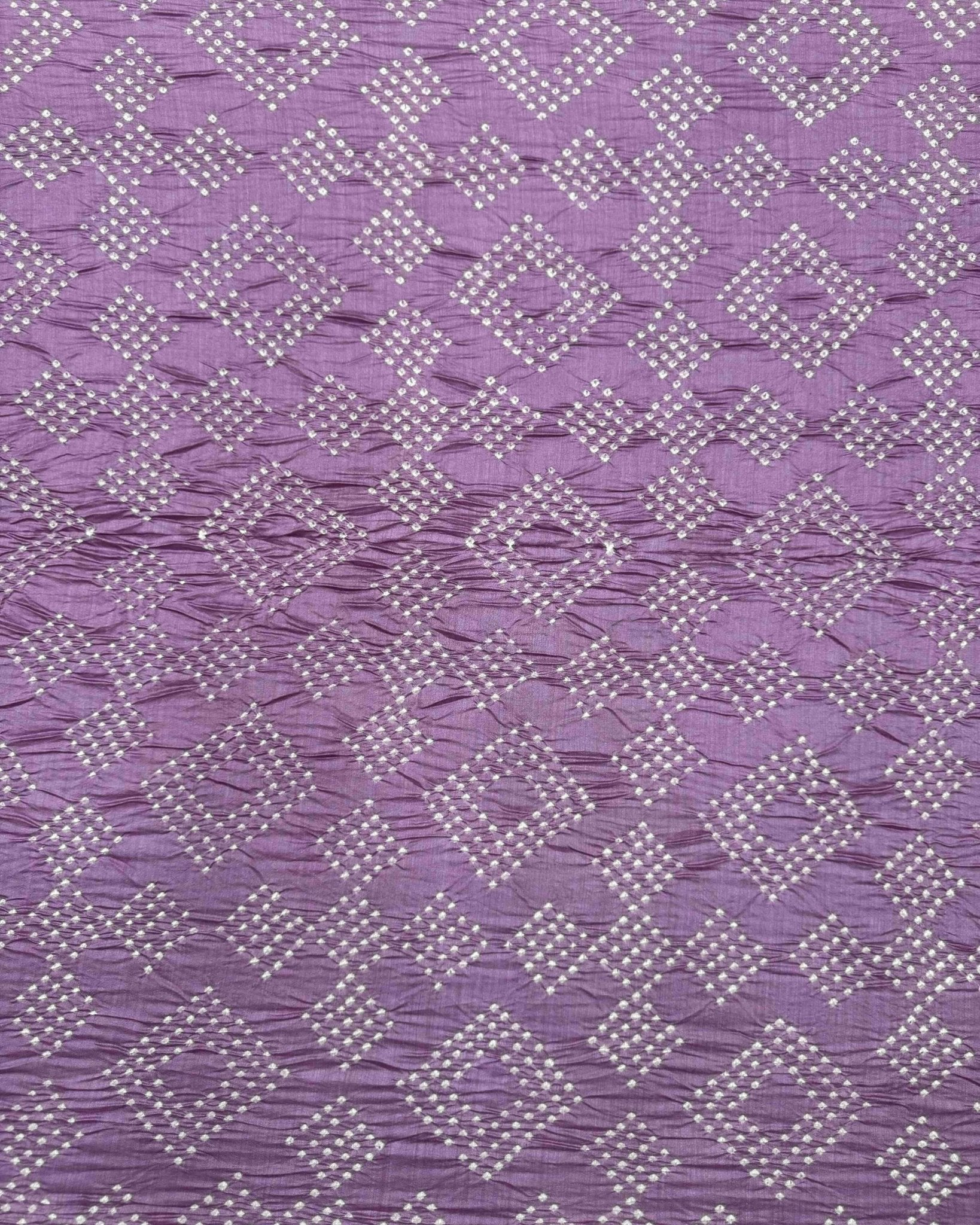Light Purple Tussar Silk Bandhani Saree - SindhoiPatolaArt