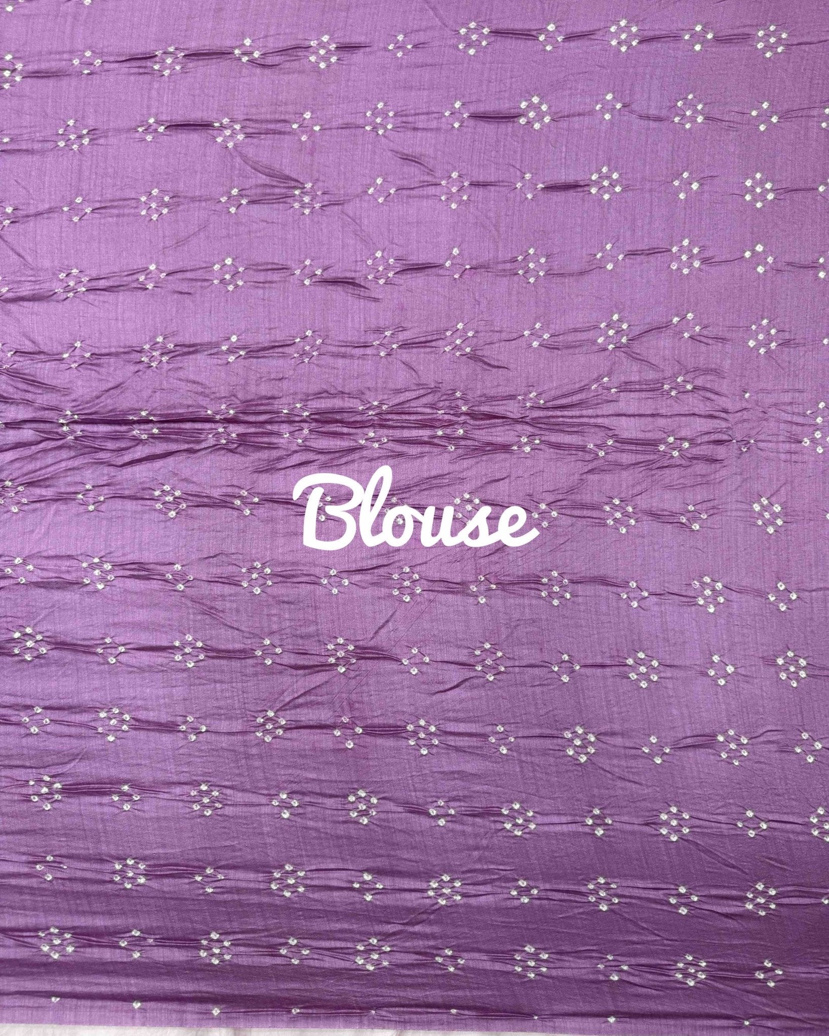 Light Purple Tussar Silk Bandhani Saree - SindhoiPatolaArt