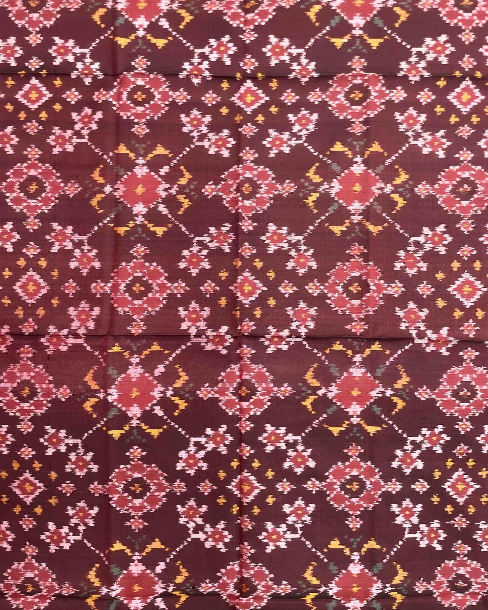 Maroon Navratan Patola Dupatta - SindhoiPatolaArt